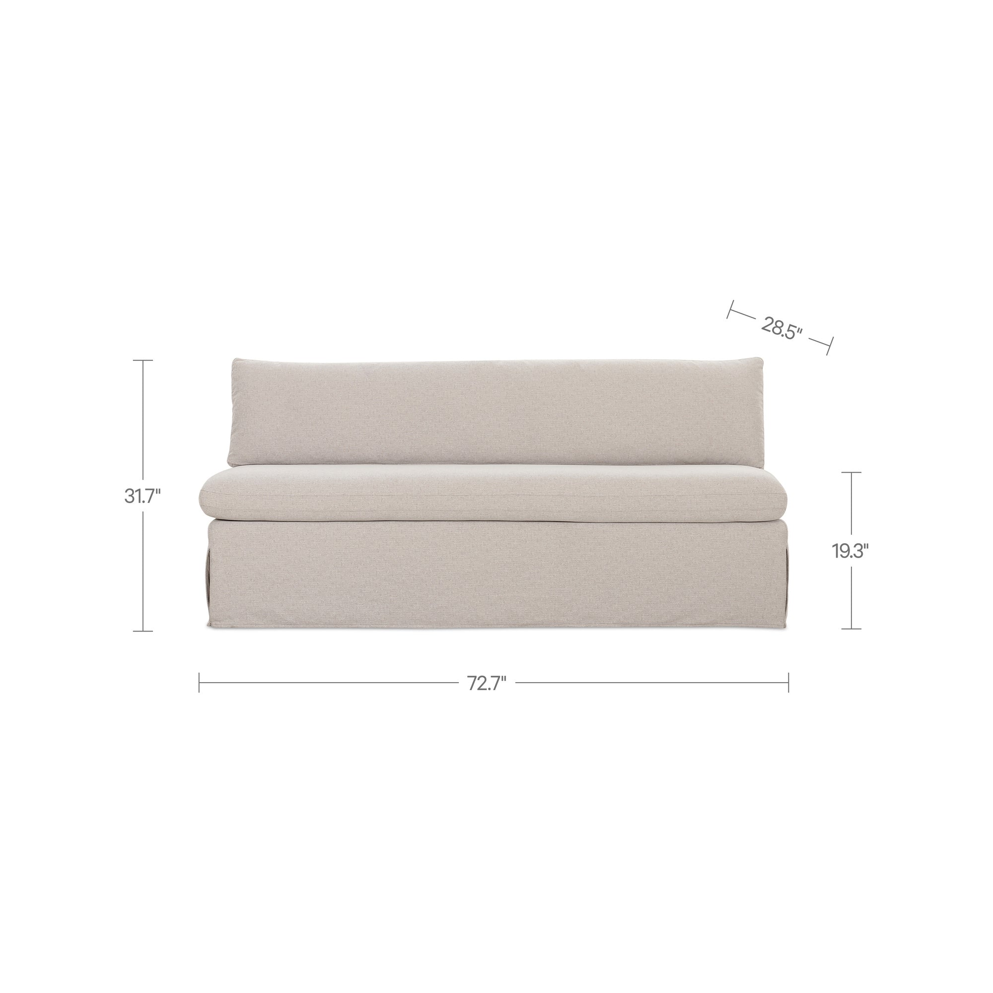 Fable Slipcover Dining Bench Beige