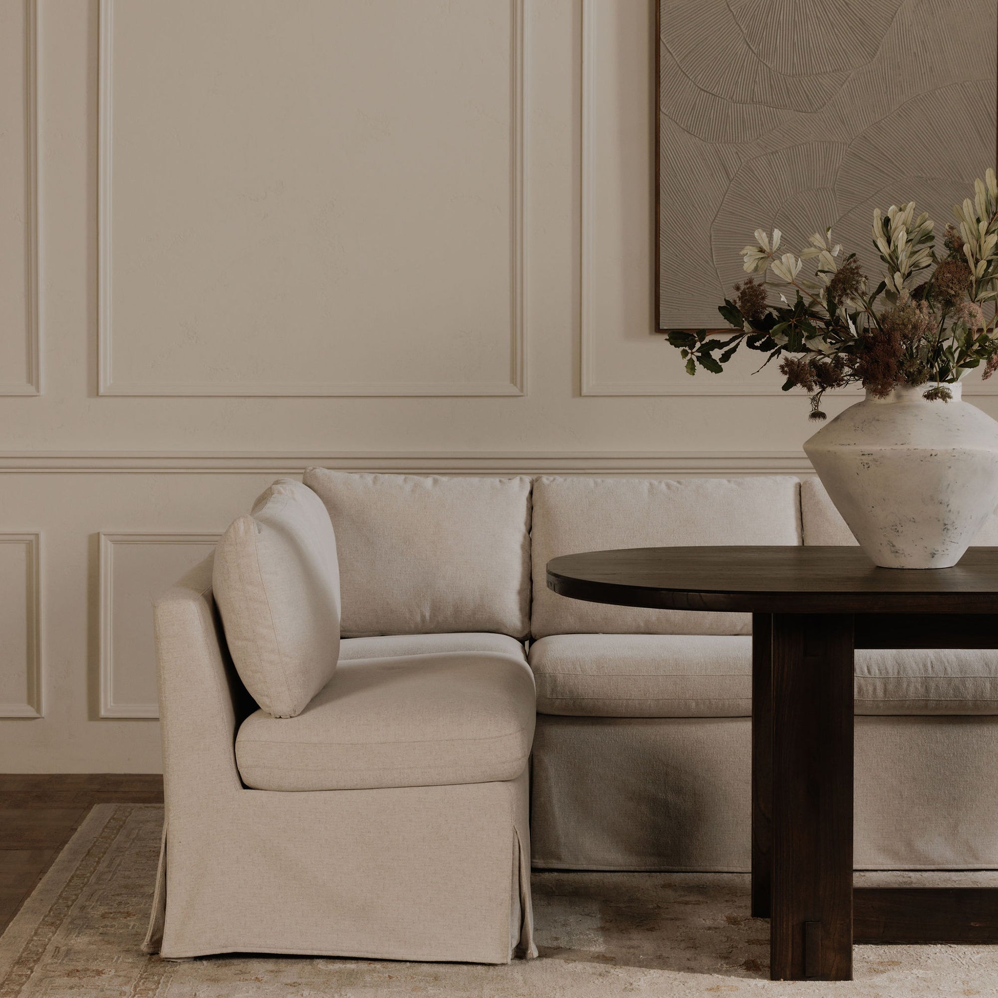Fable Slipcover Dining Slipper Chair Beige