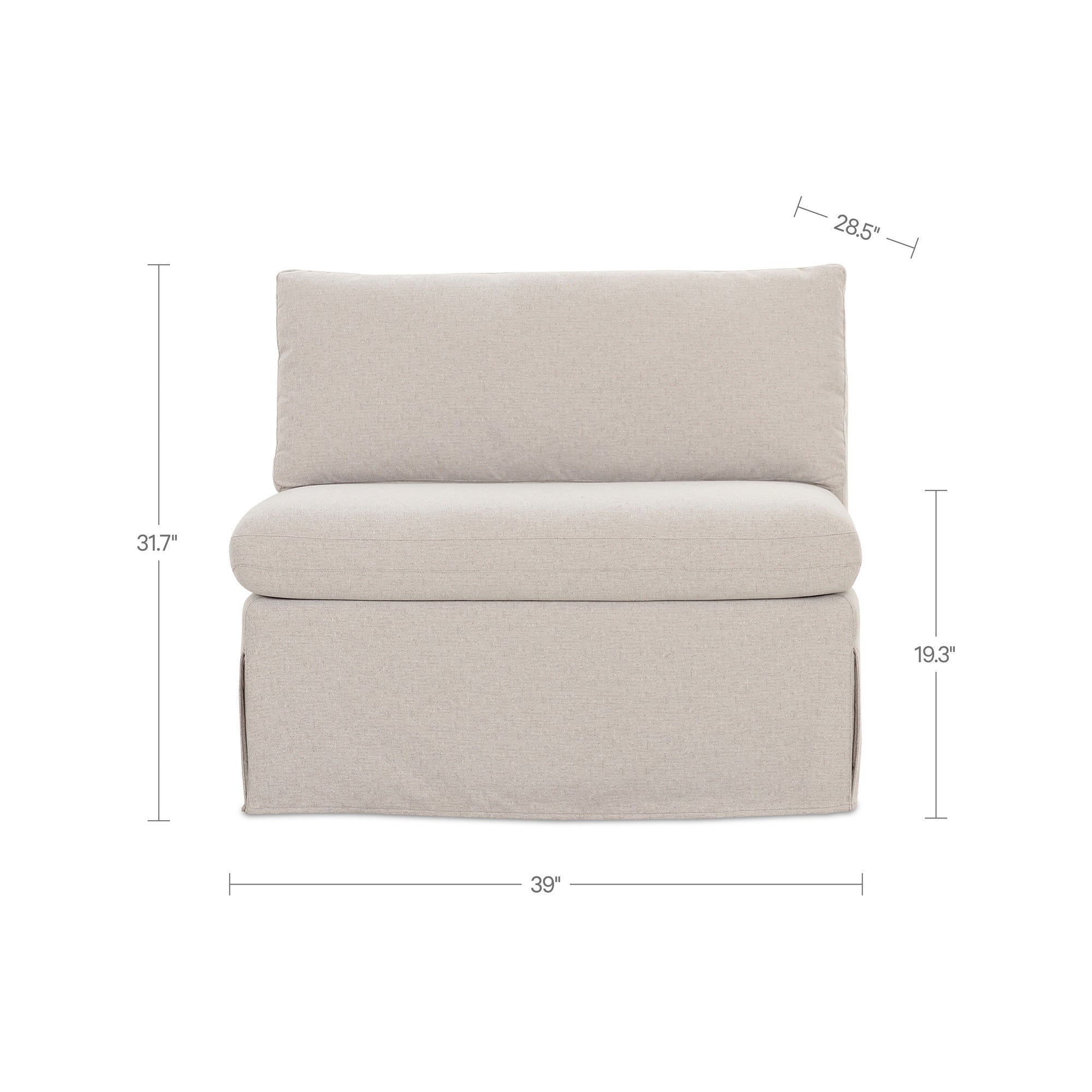 Fable Slipcover Dining Chair and Half Beige