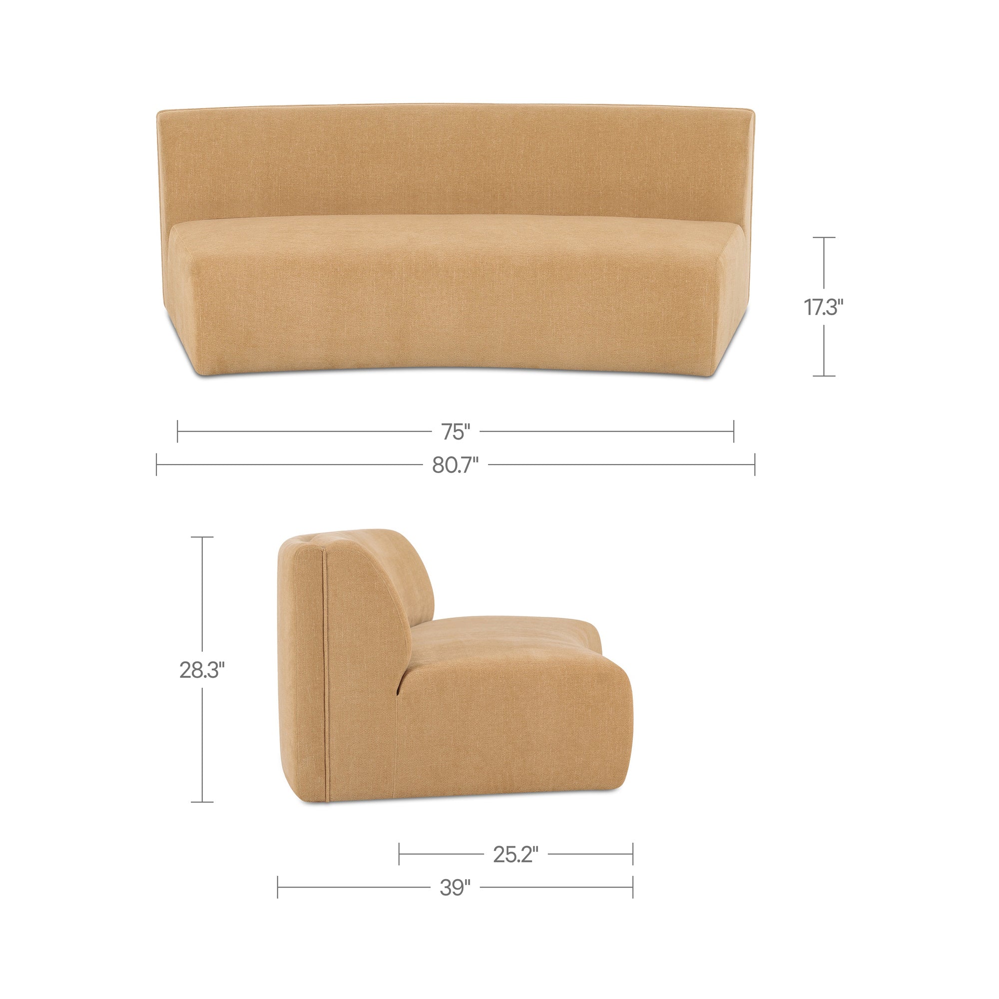 Naomi Concave Sofa Golden Yellow