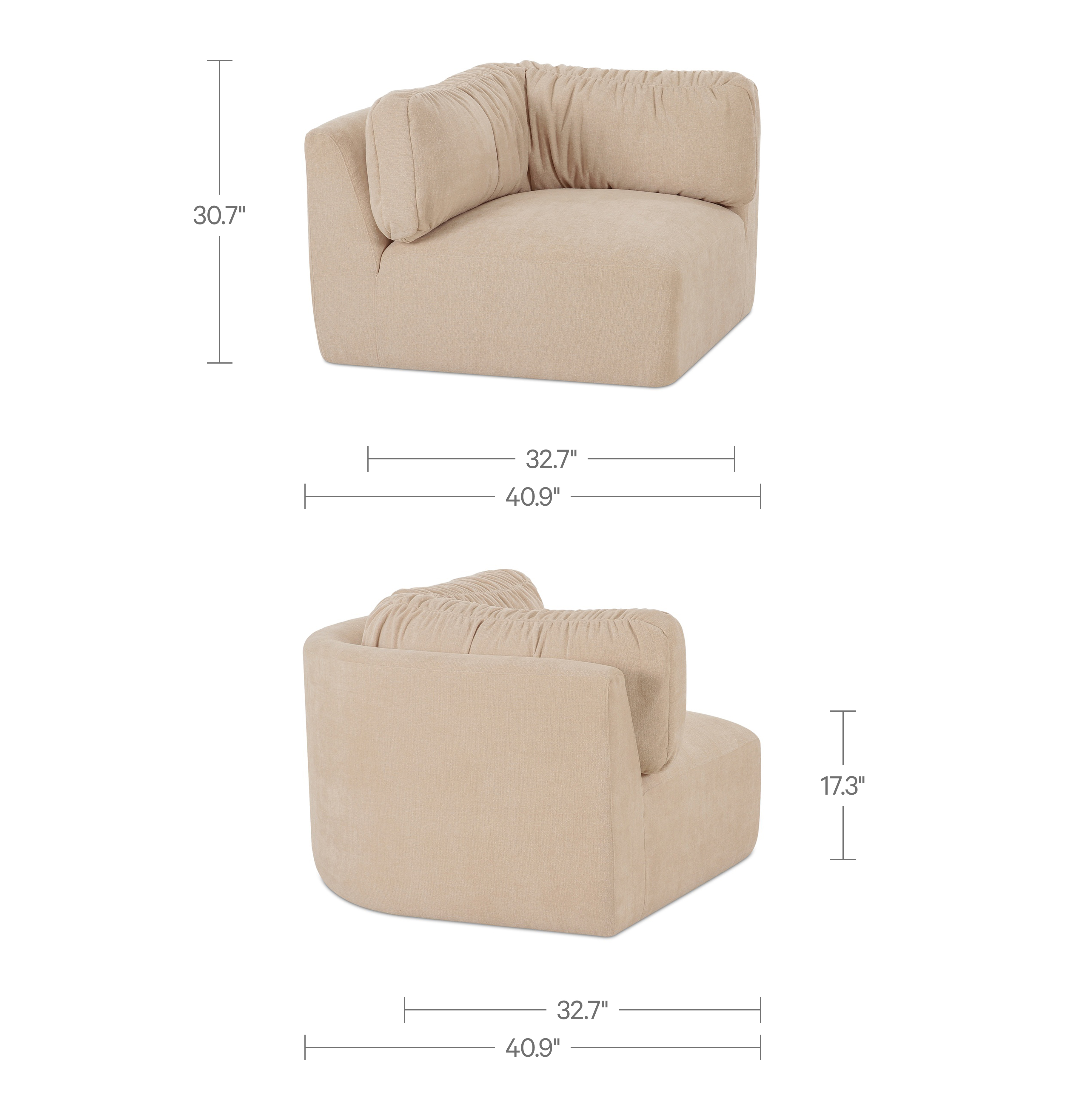 Matina Corner Chair Oatmeal