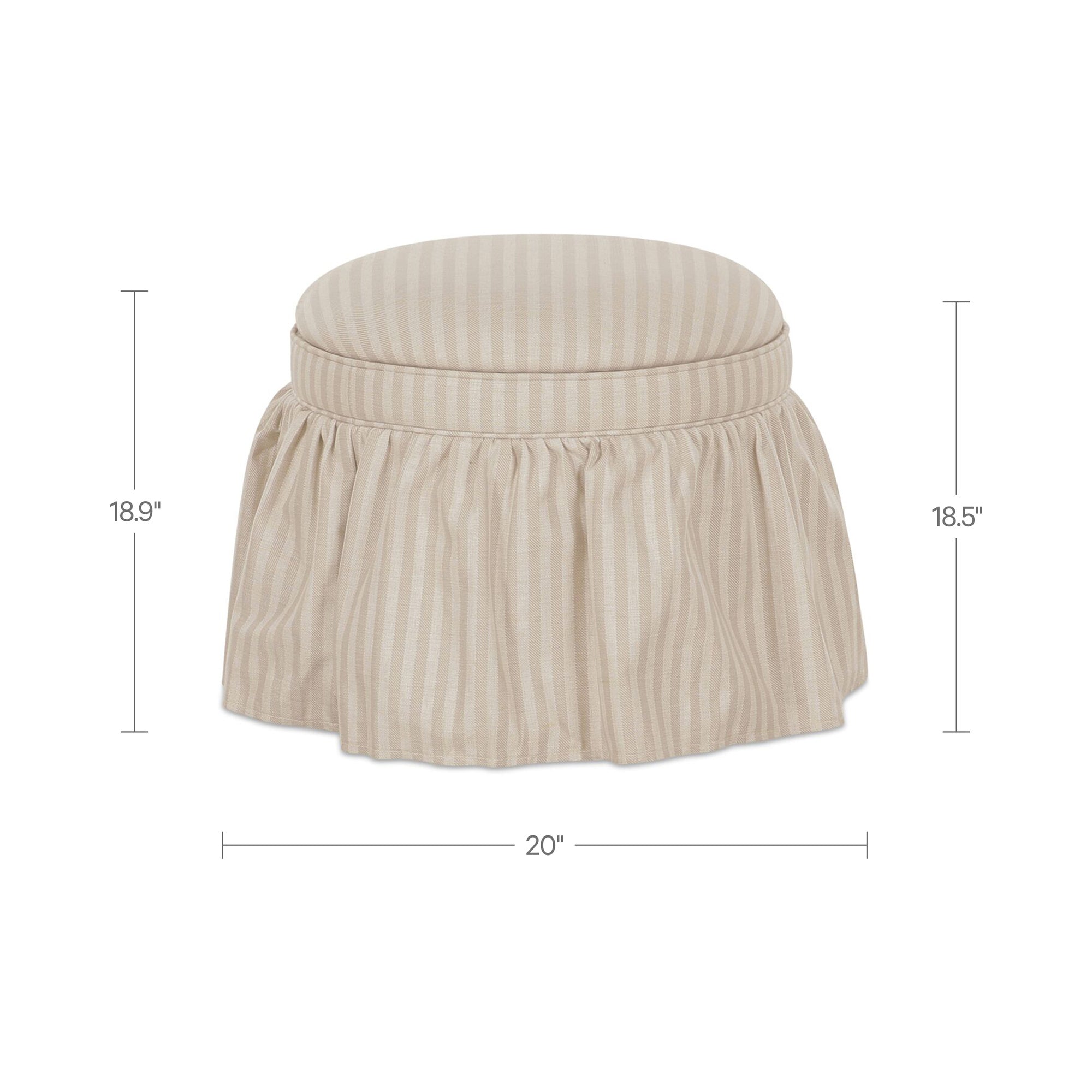 Heidi Storage Ottoman Beige Stripe
