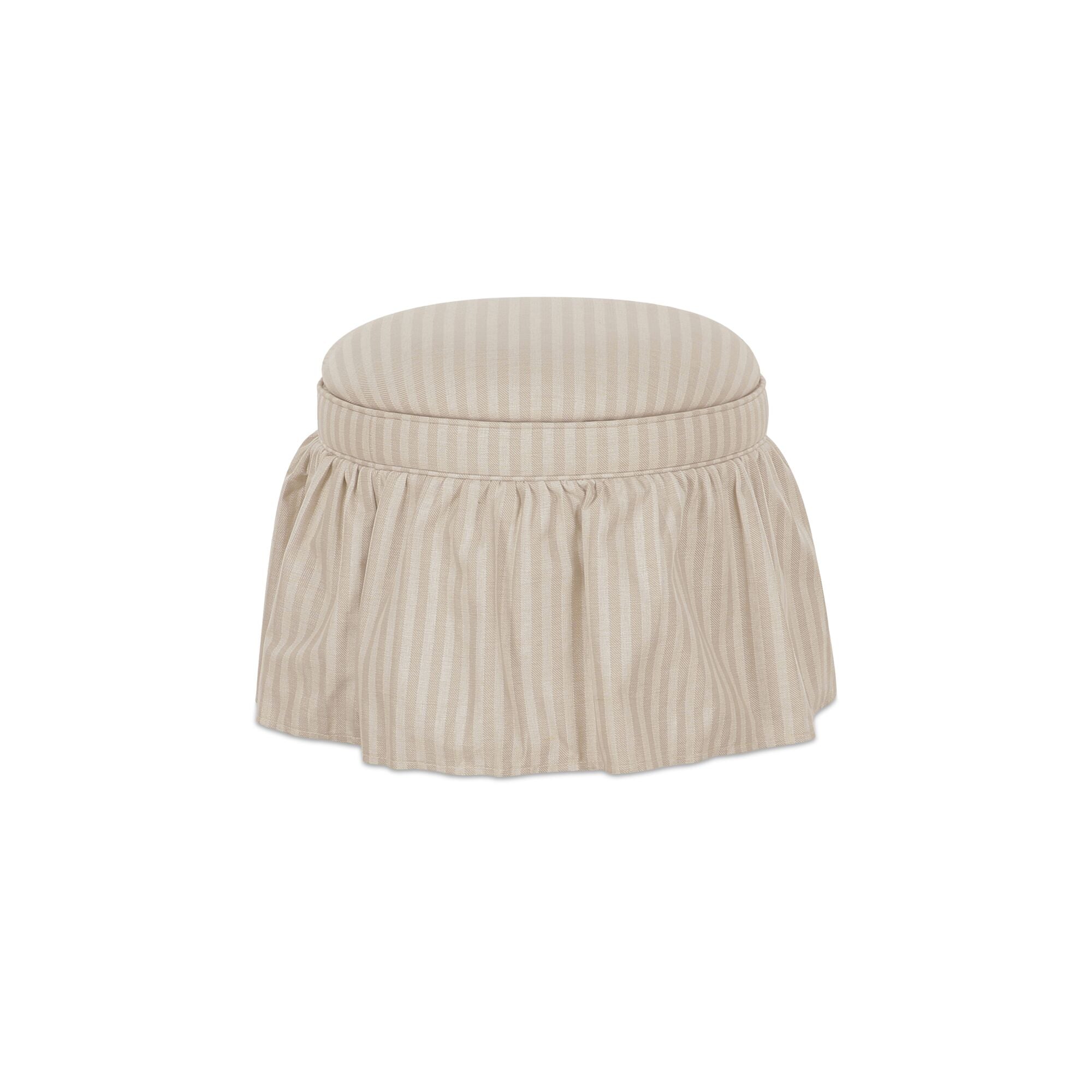 Heidi Storage Ottoman Beige Stripe
