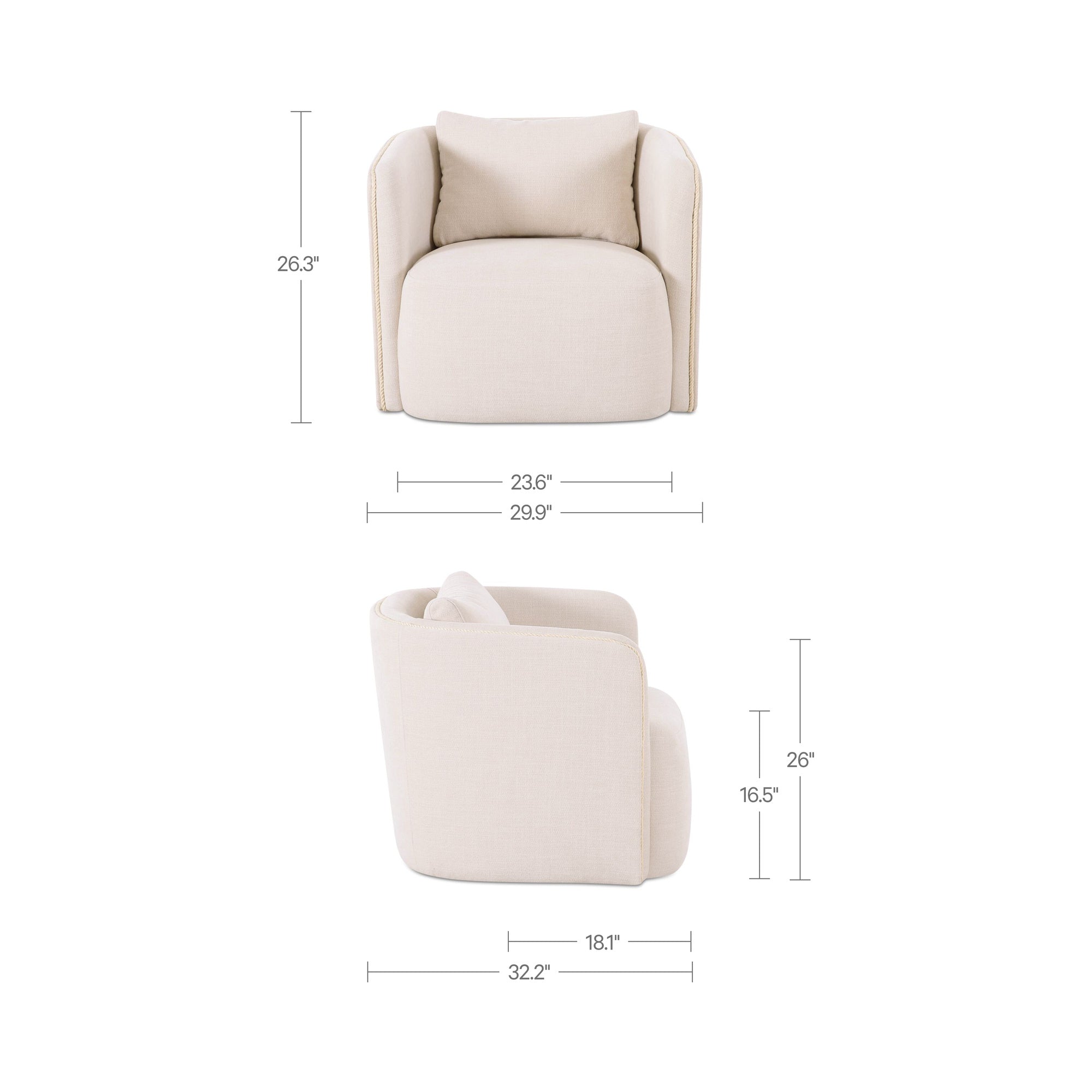 Cecil Accent Chair Warm White