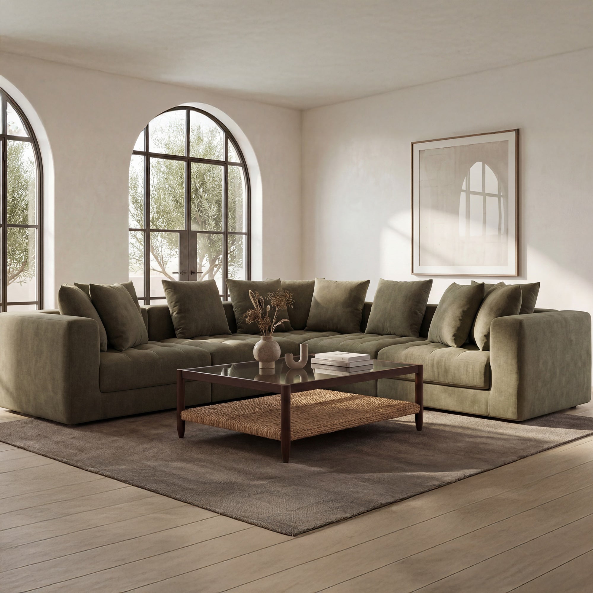 Davie Classic L Modular Sectional Olive