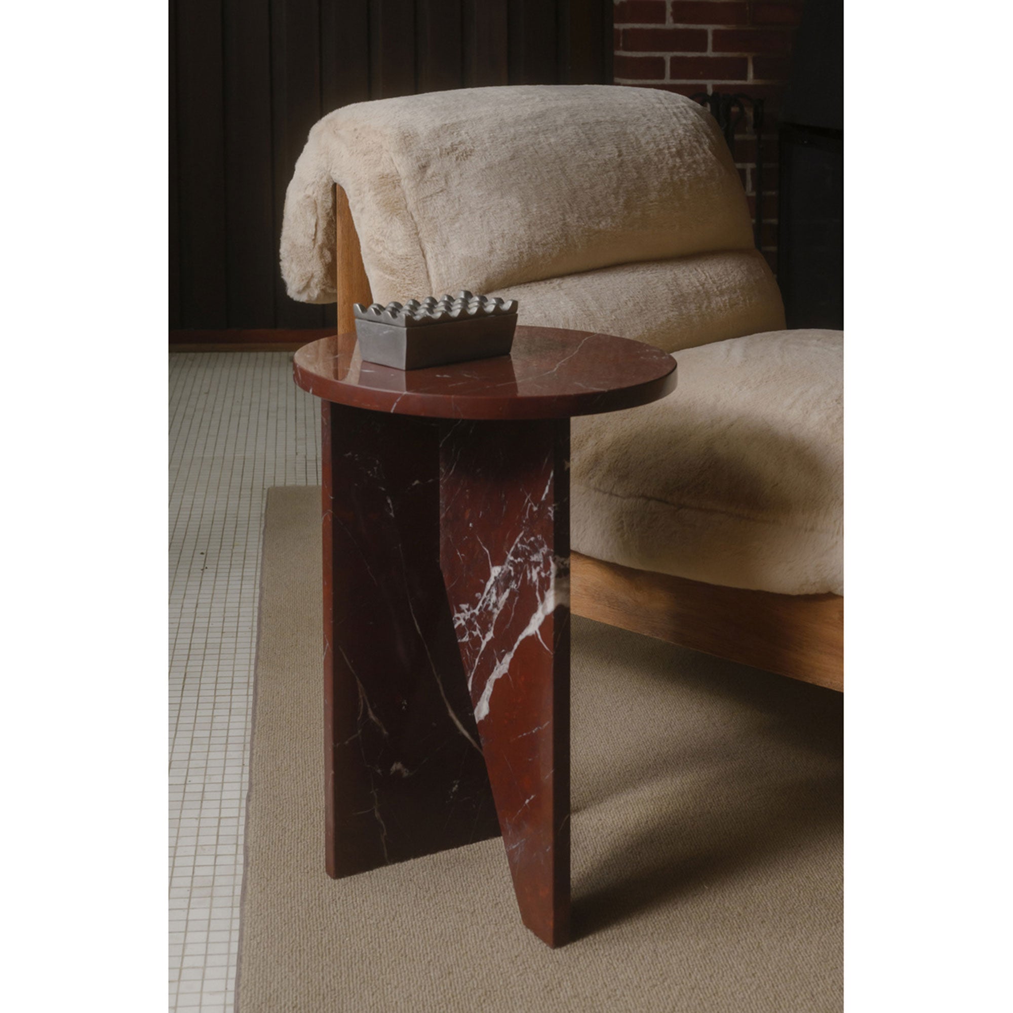 Grace Accent Table Rosso Levante Marble
