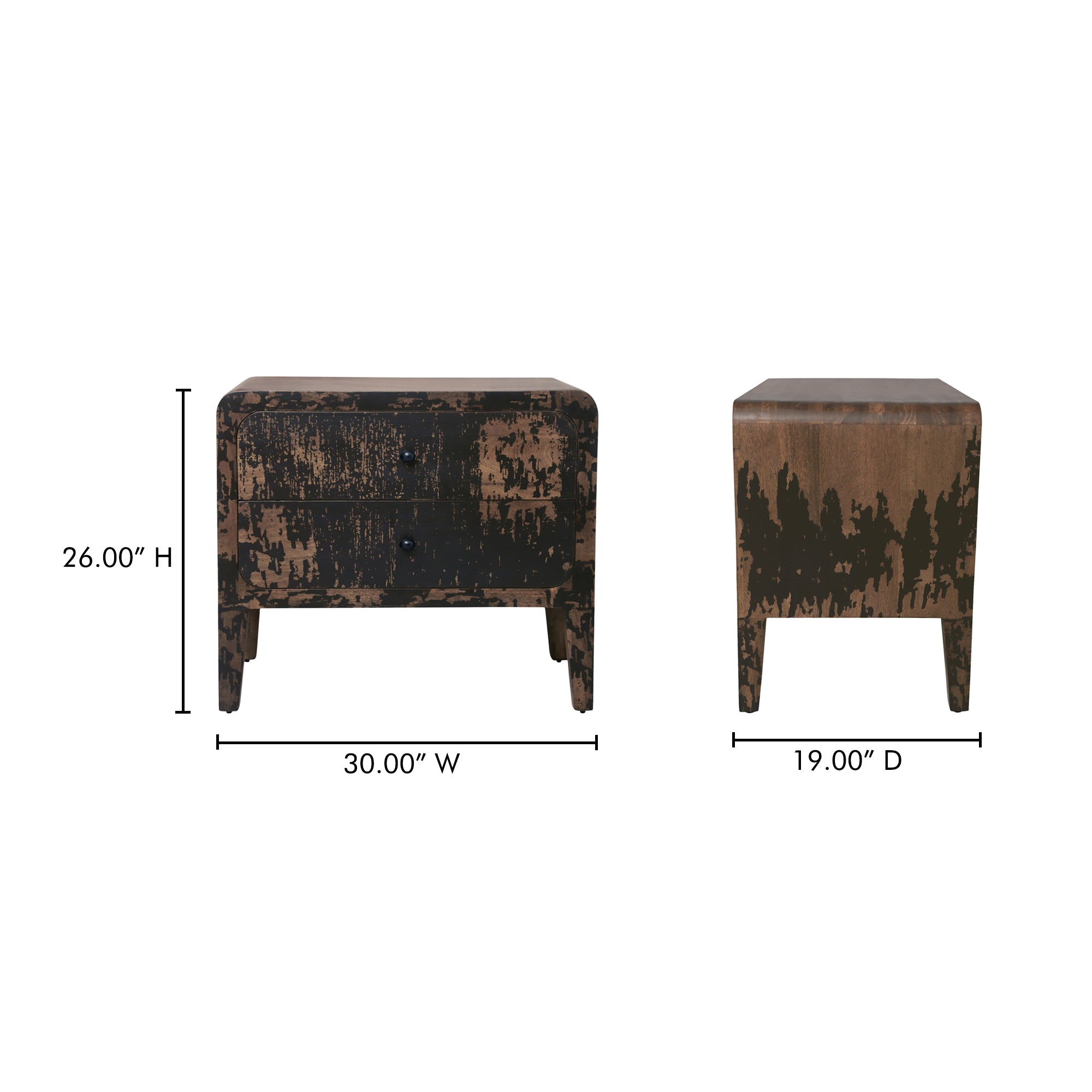 Iris Nightstand Distressed Black