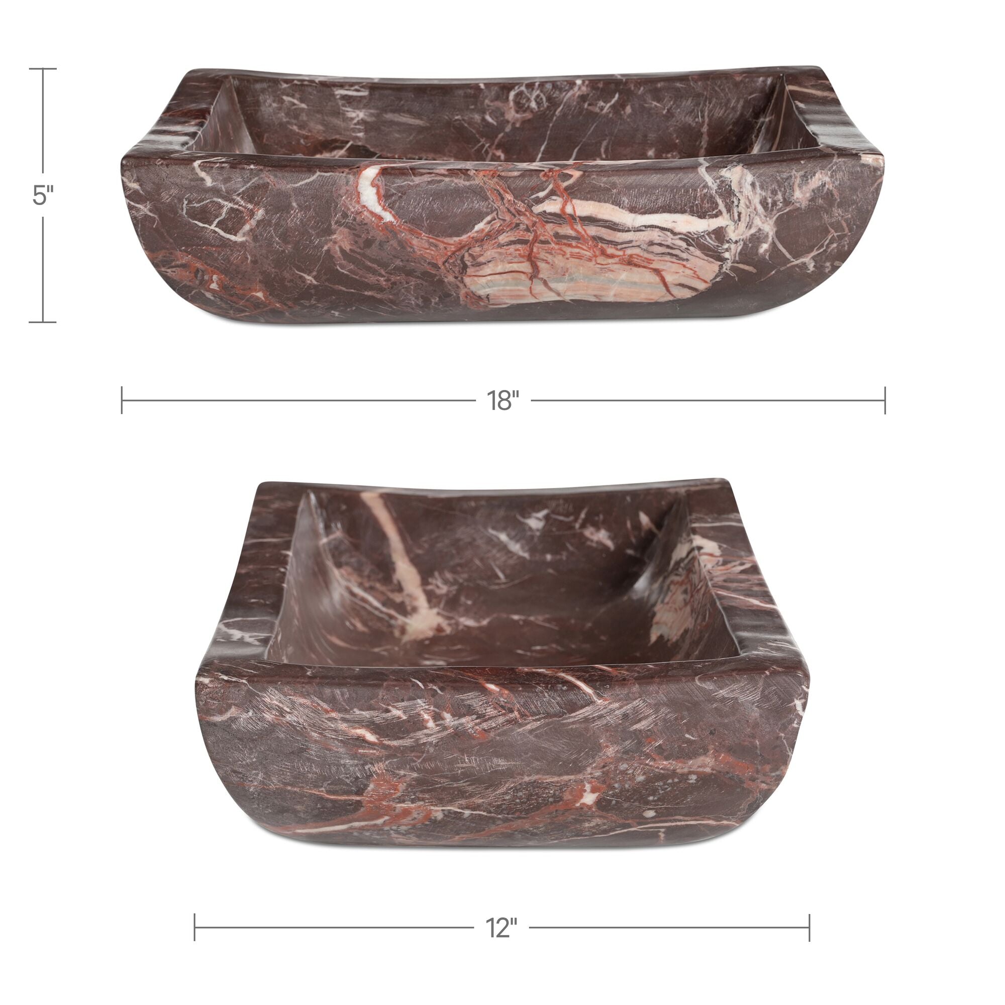 Piero Basin Deep Red Marble