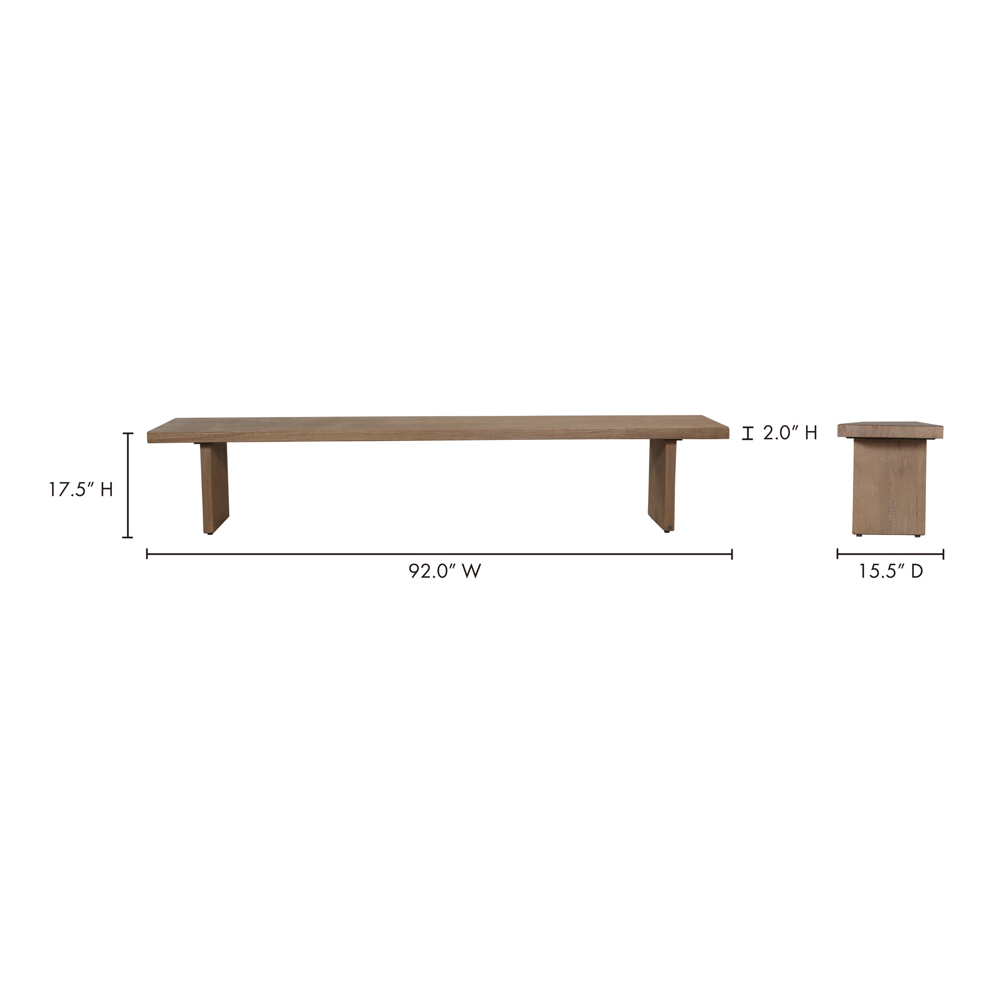 Koshi Bench Sandblasted Amber Oak
