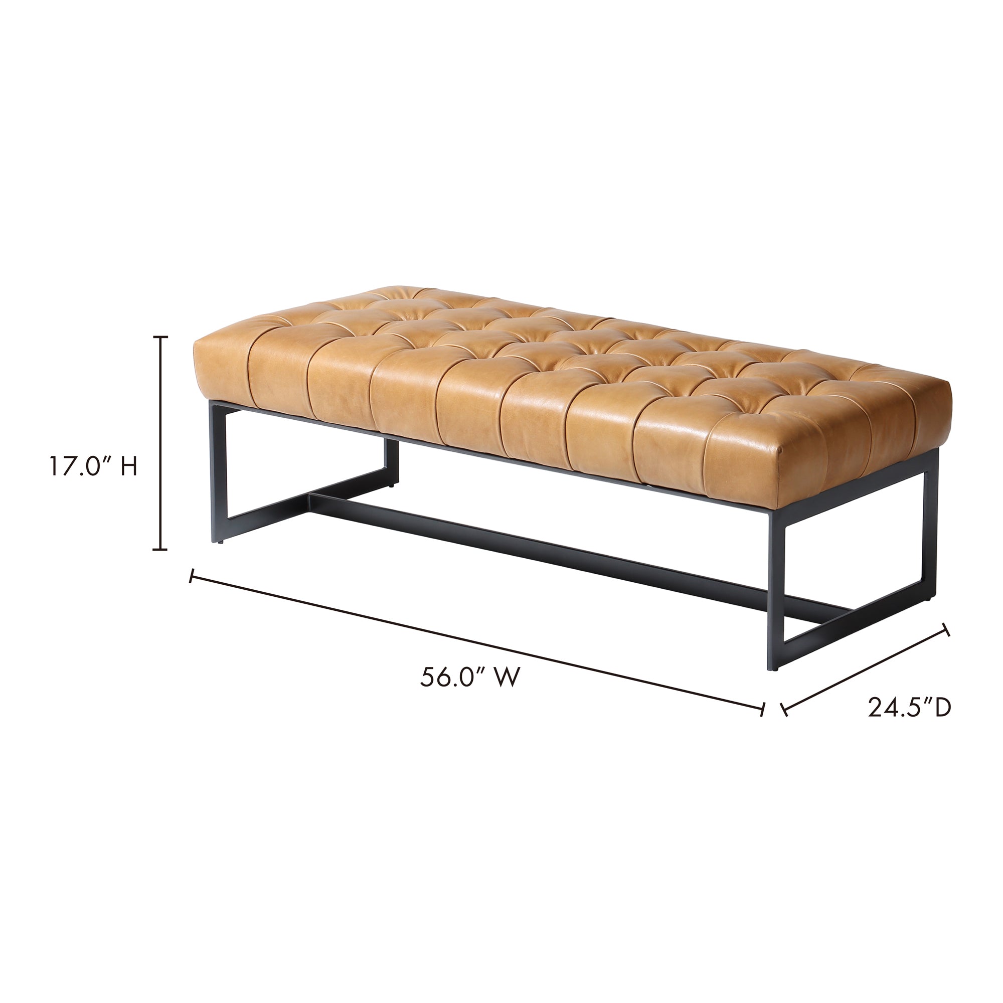 Wyatt Leather Bench Tan