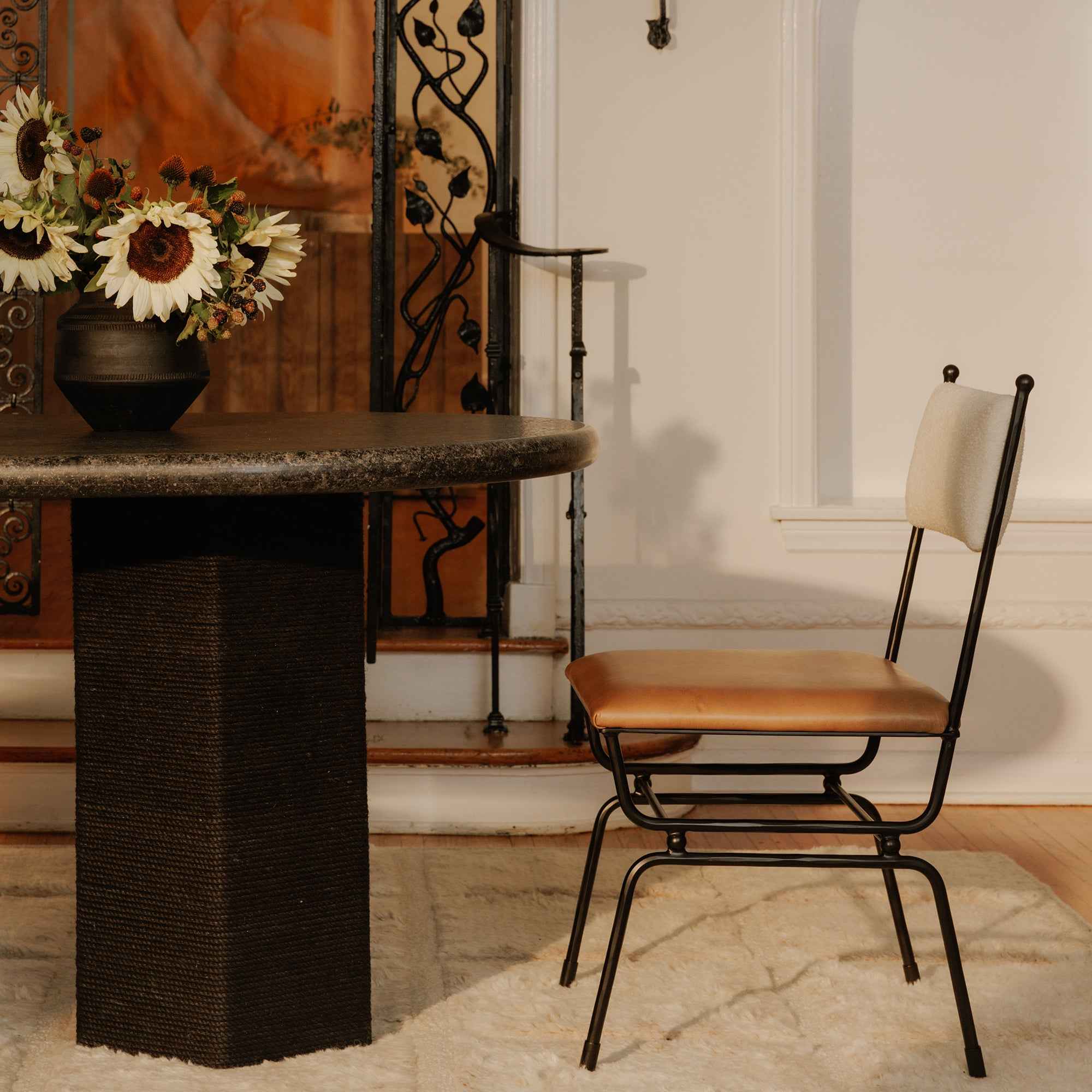 Posta Dining Chair Brown Leather
