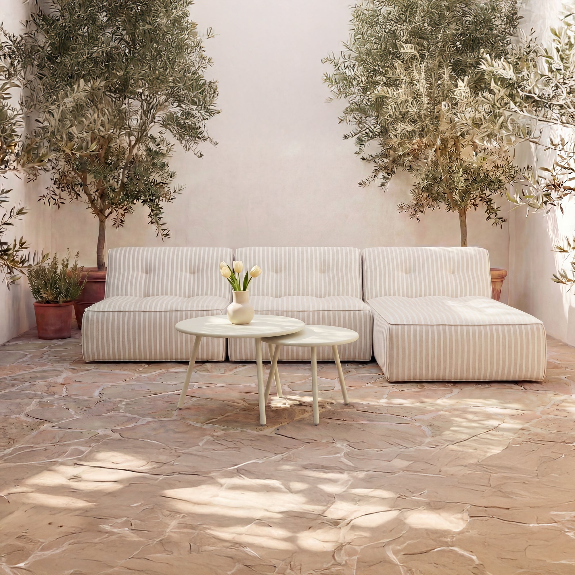 Kari Outdoor Nesting Coffee Table Cream