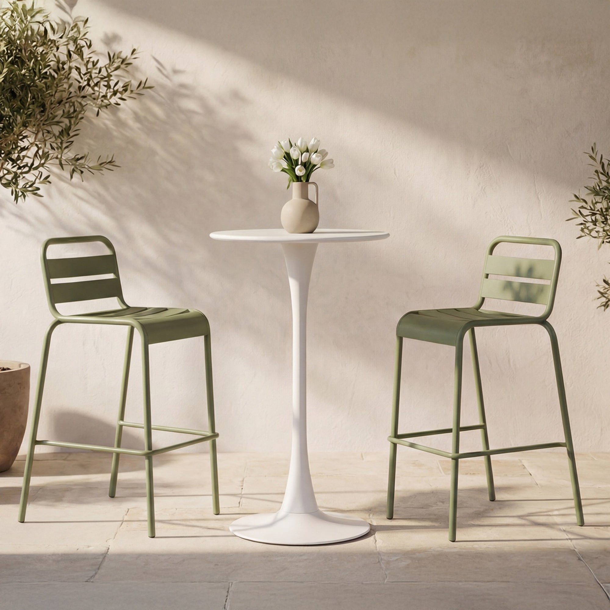 Gage Outdoor Bar Table White