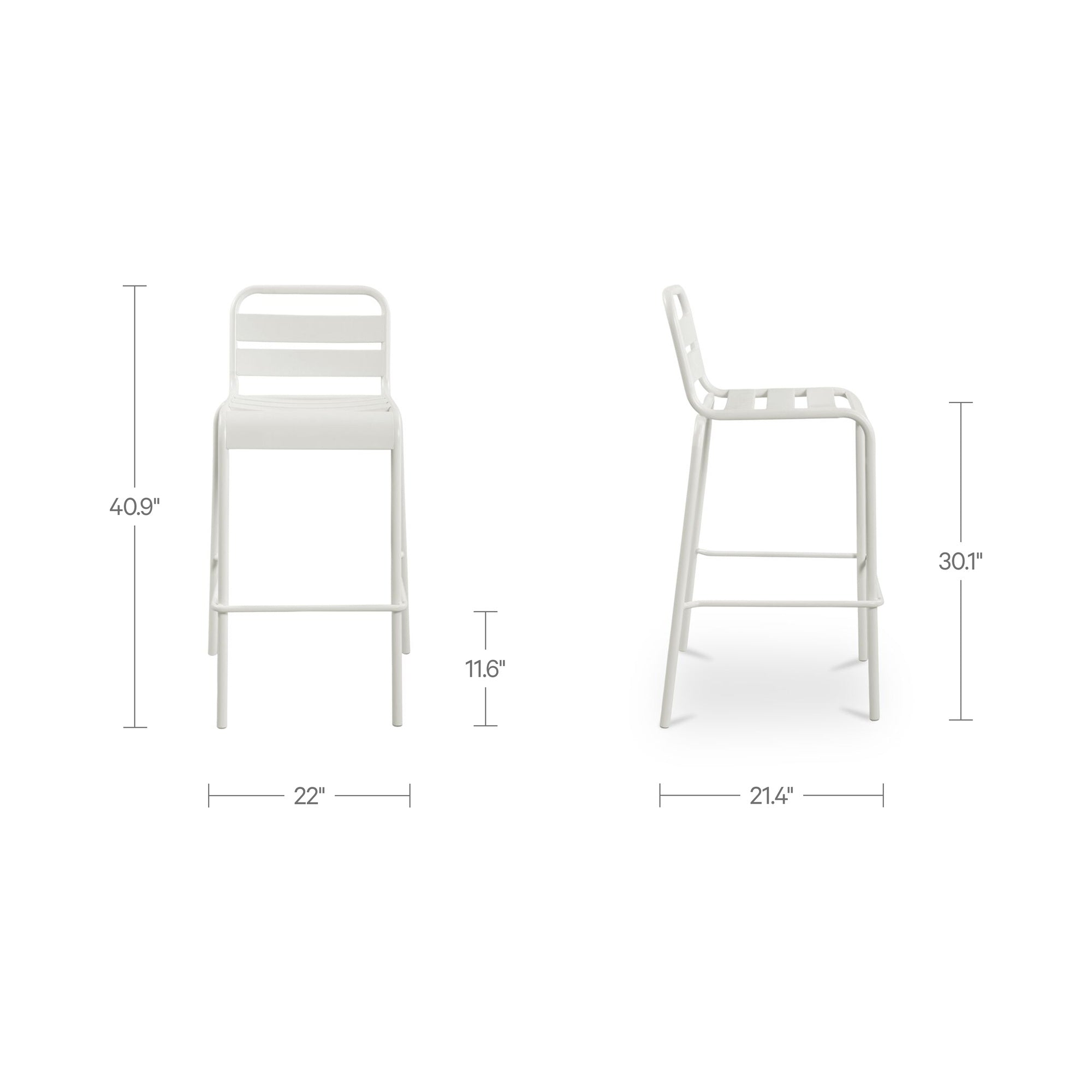 Kade Outdoor Bar Stool White Set of Two