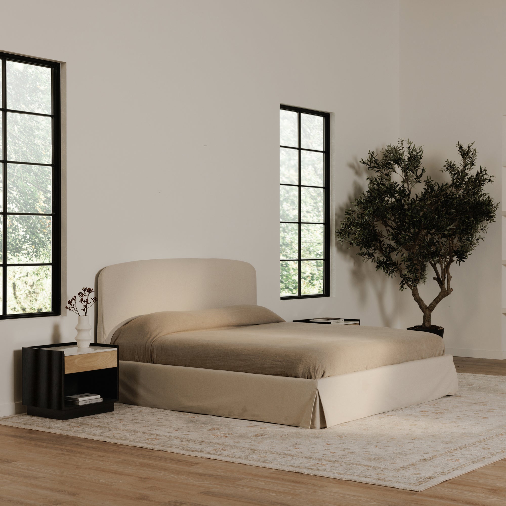 Joan Queen Storage Bed Cream