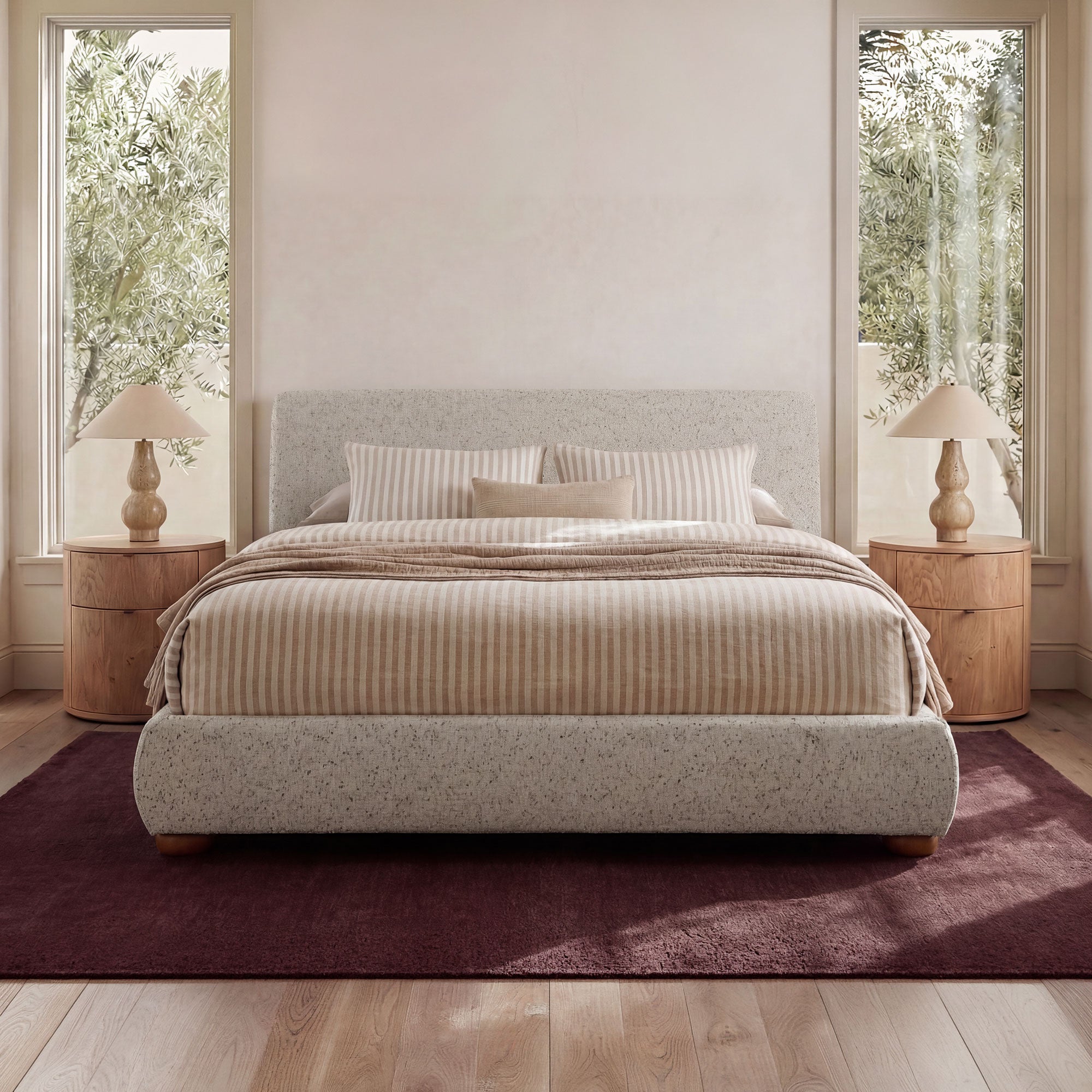 Beau Queen Storage Bed Speckled Light Grey