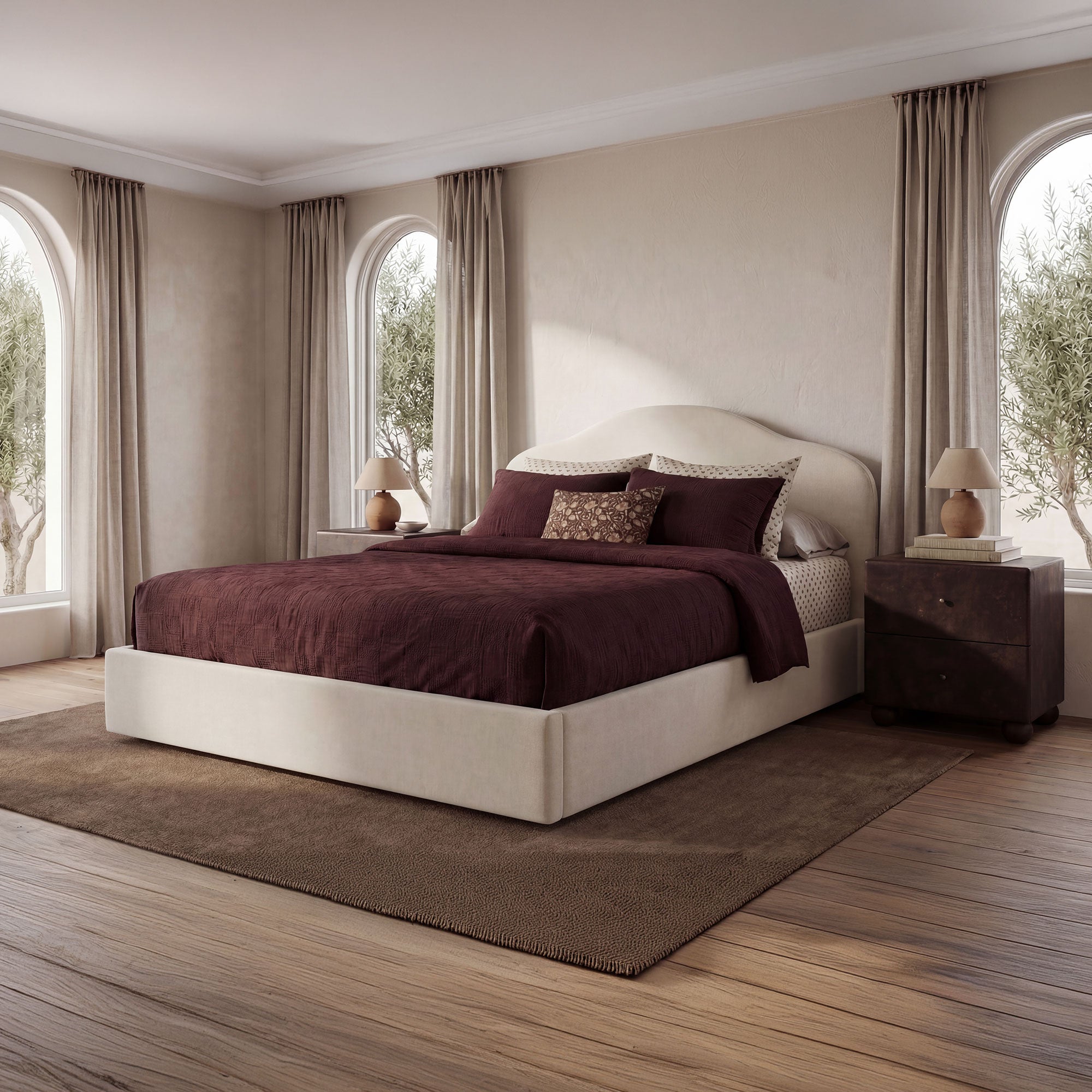 Maggie King Storage Bed Cream