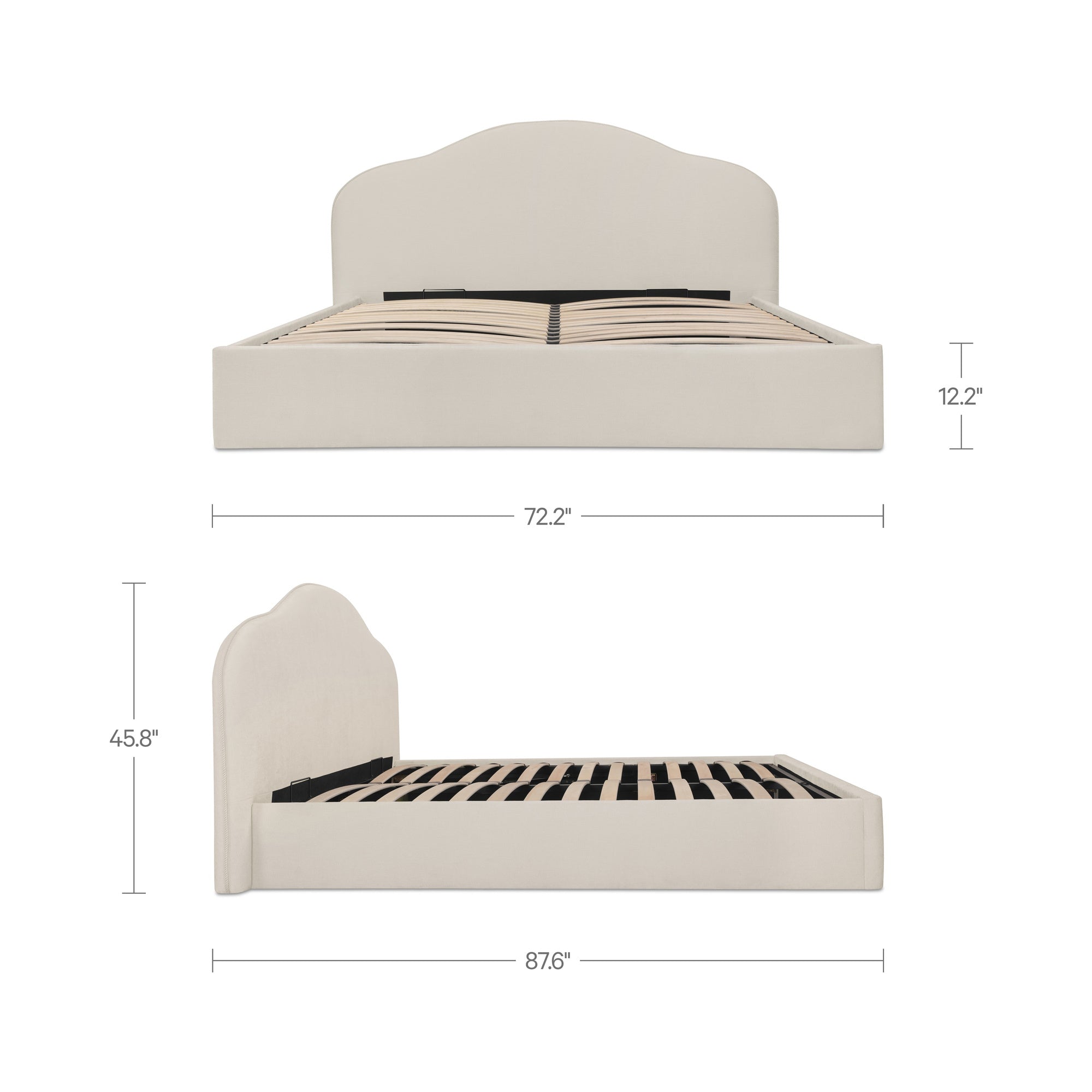 Maggie Queen Storage Bed Cream