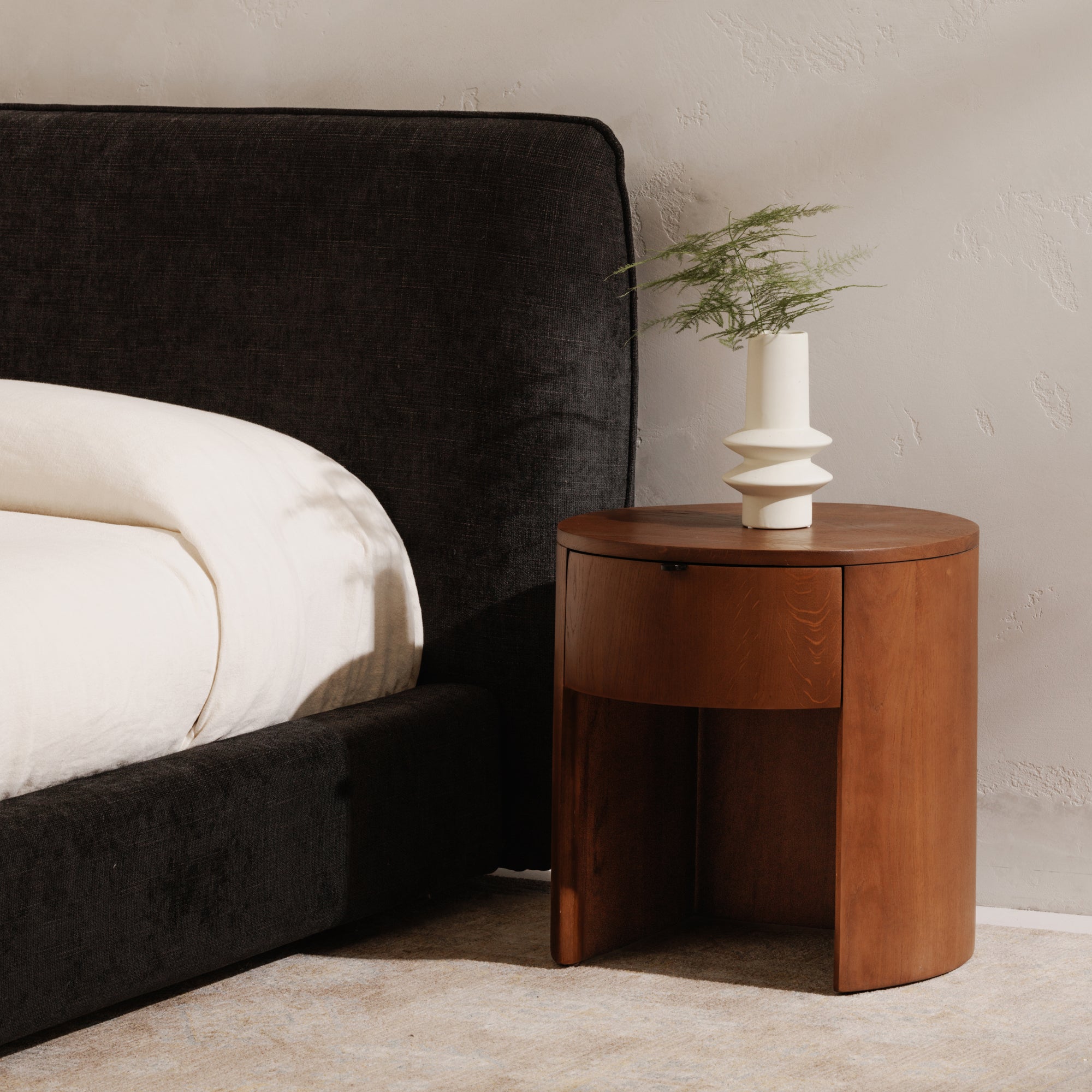 Theo 1 Drawer Nightstand Brown