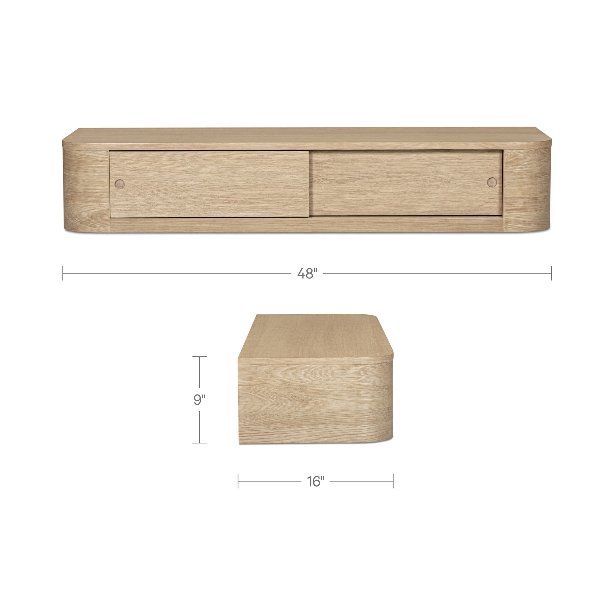 Round Off Floating Console Table Natural