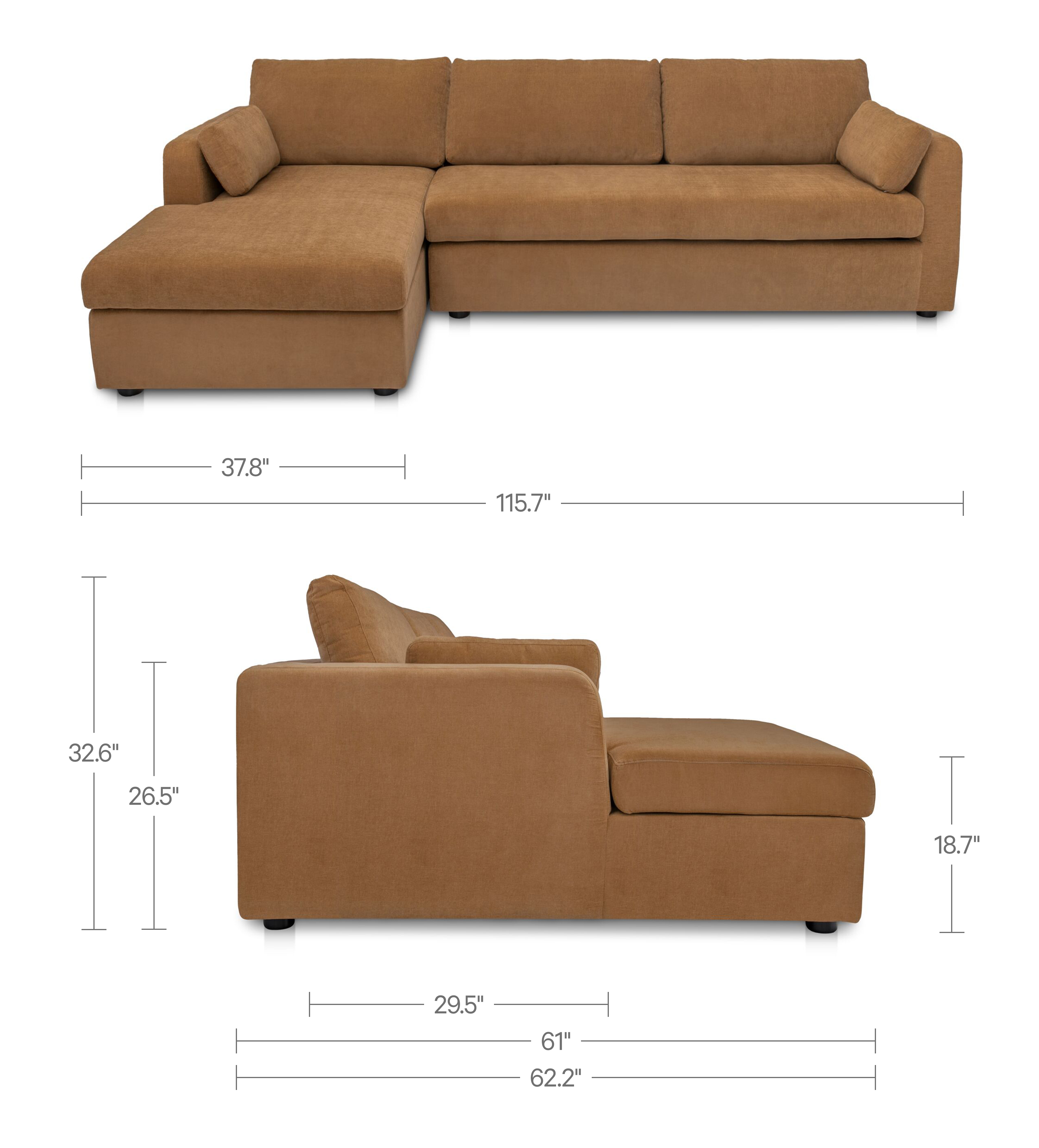 Burrow Sleeper Sectional With Storage Chaise Ginger Left