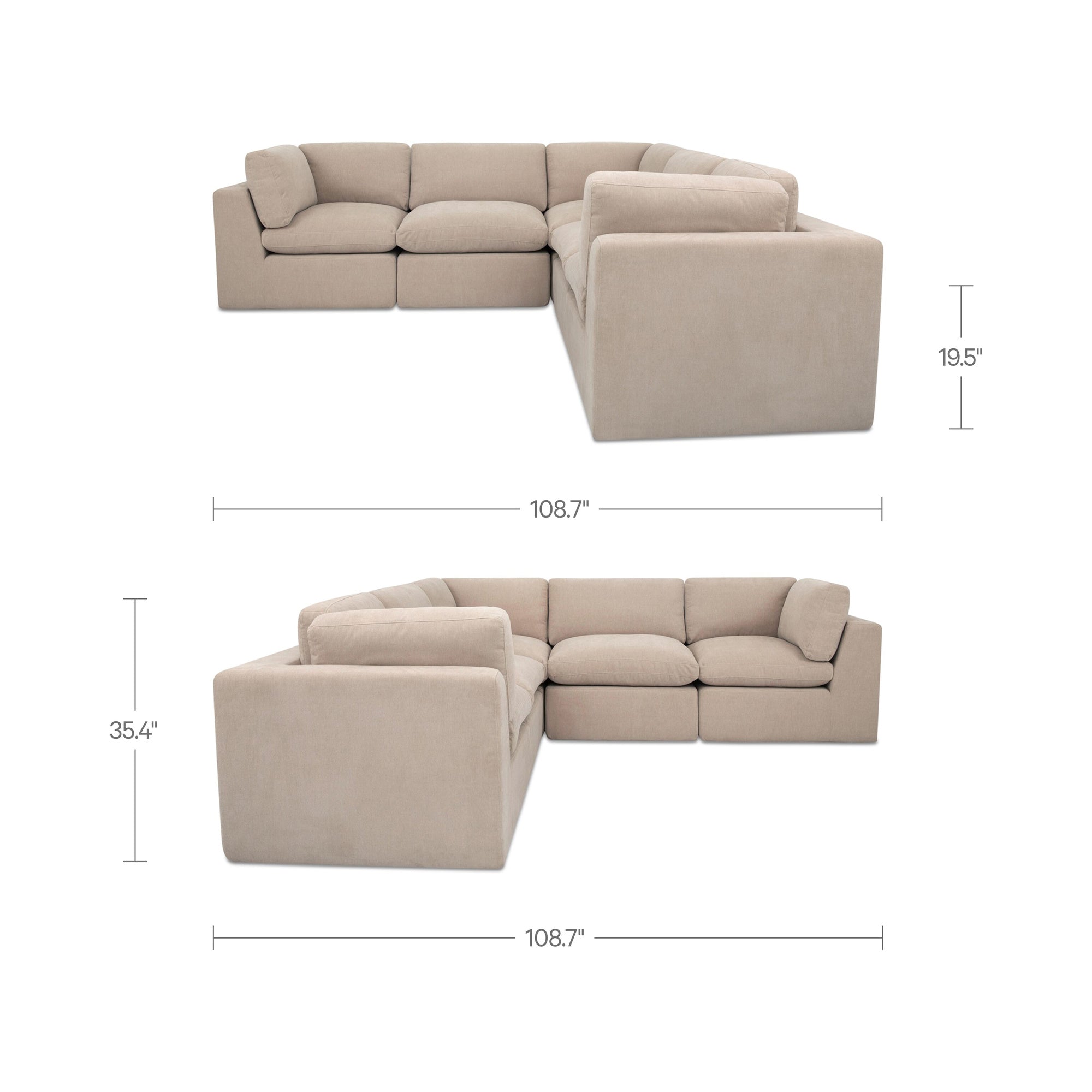 Cates Classic L Modular Sectional Pebble