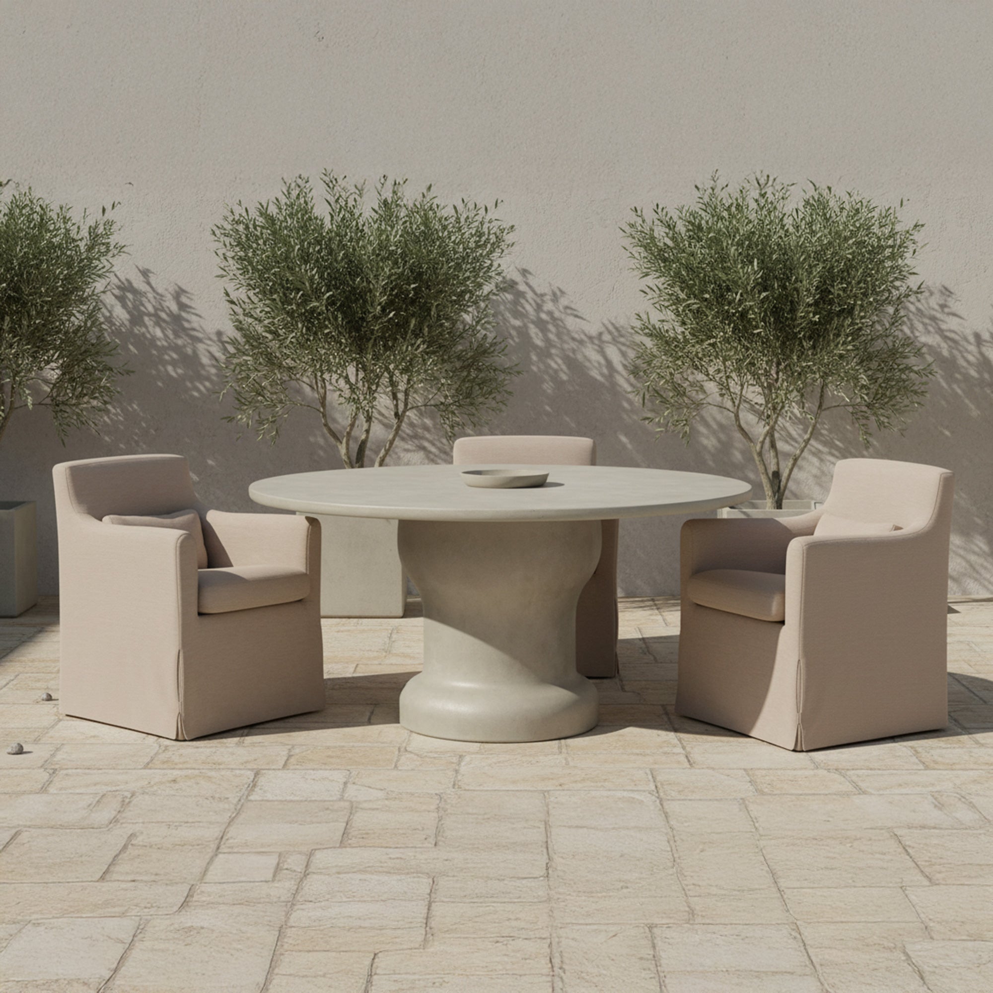 Lydia Outdoor Slipcover Dining Chair Light Brown