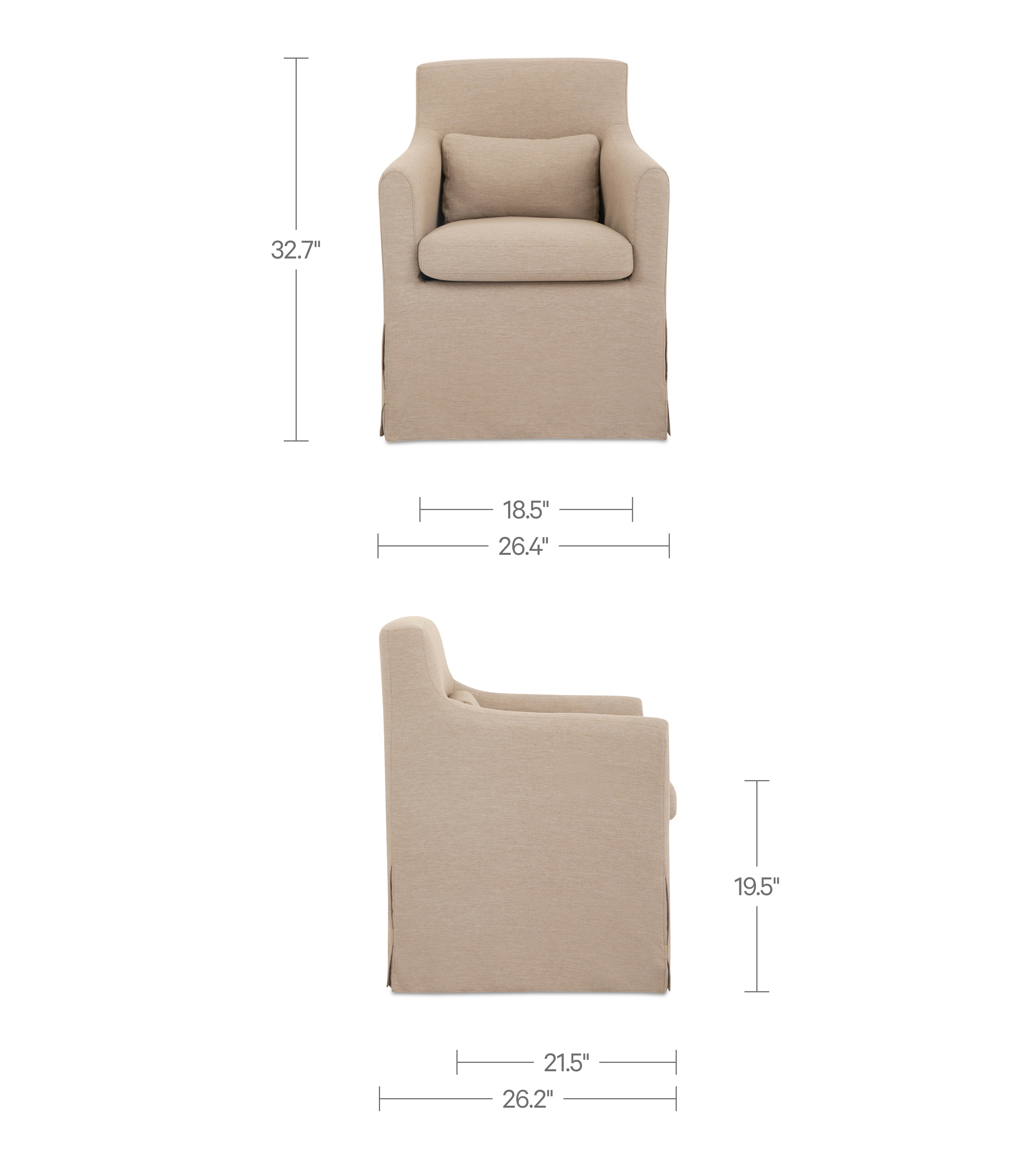Lydia Outdoor Slipcover Dining Chair Light Brown