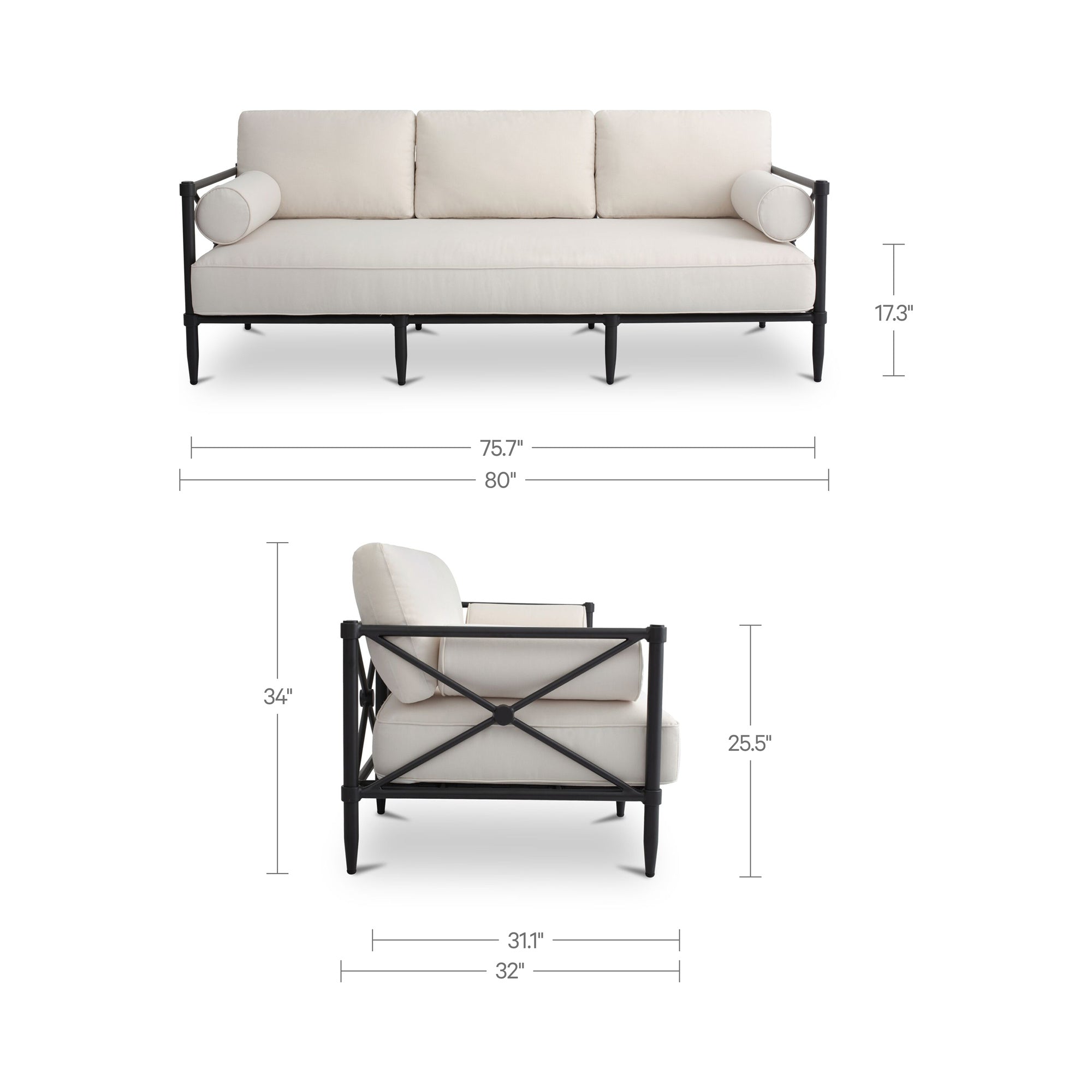 Willow Outdoor Sofa Cream
