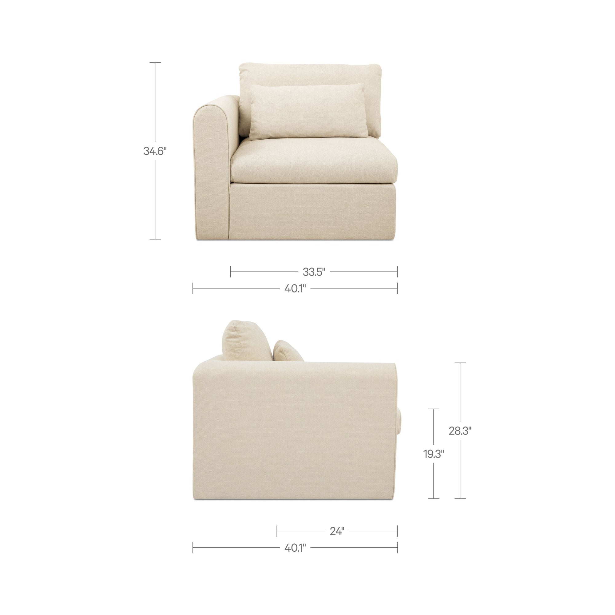 Swift Left Arm Facing Chair Light Beige