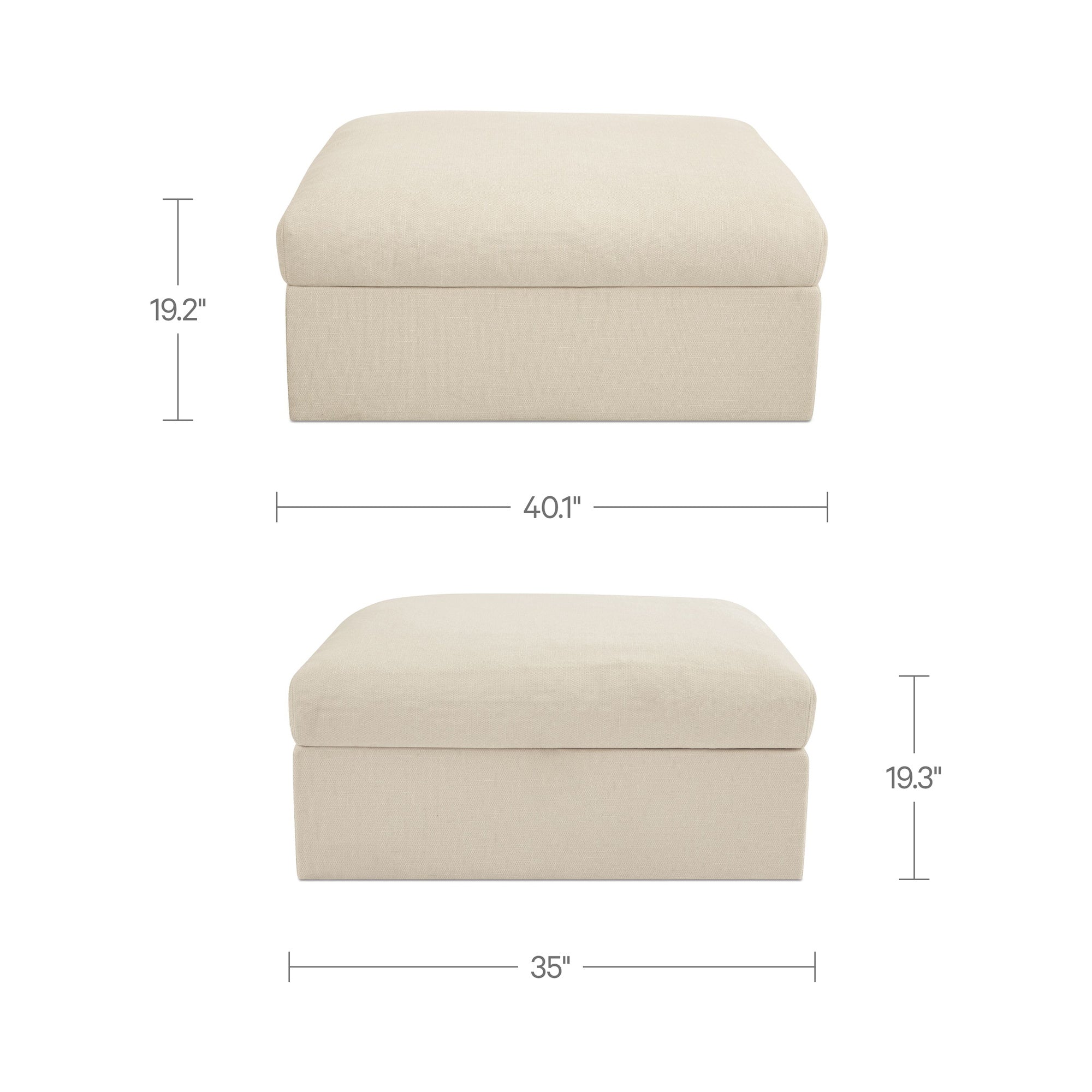 Swift Storage Ottoman Light Beige