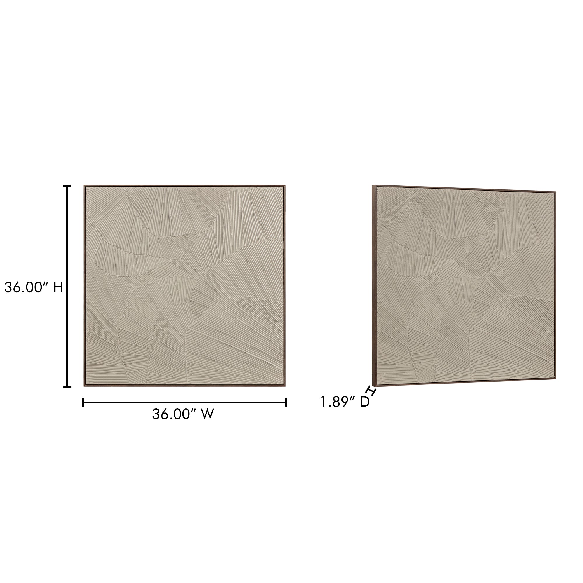 Flutter Framed Painting Cool Beige