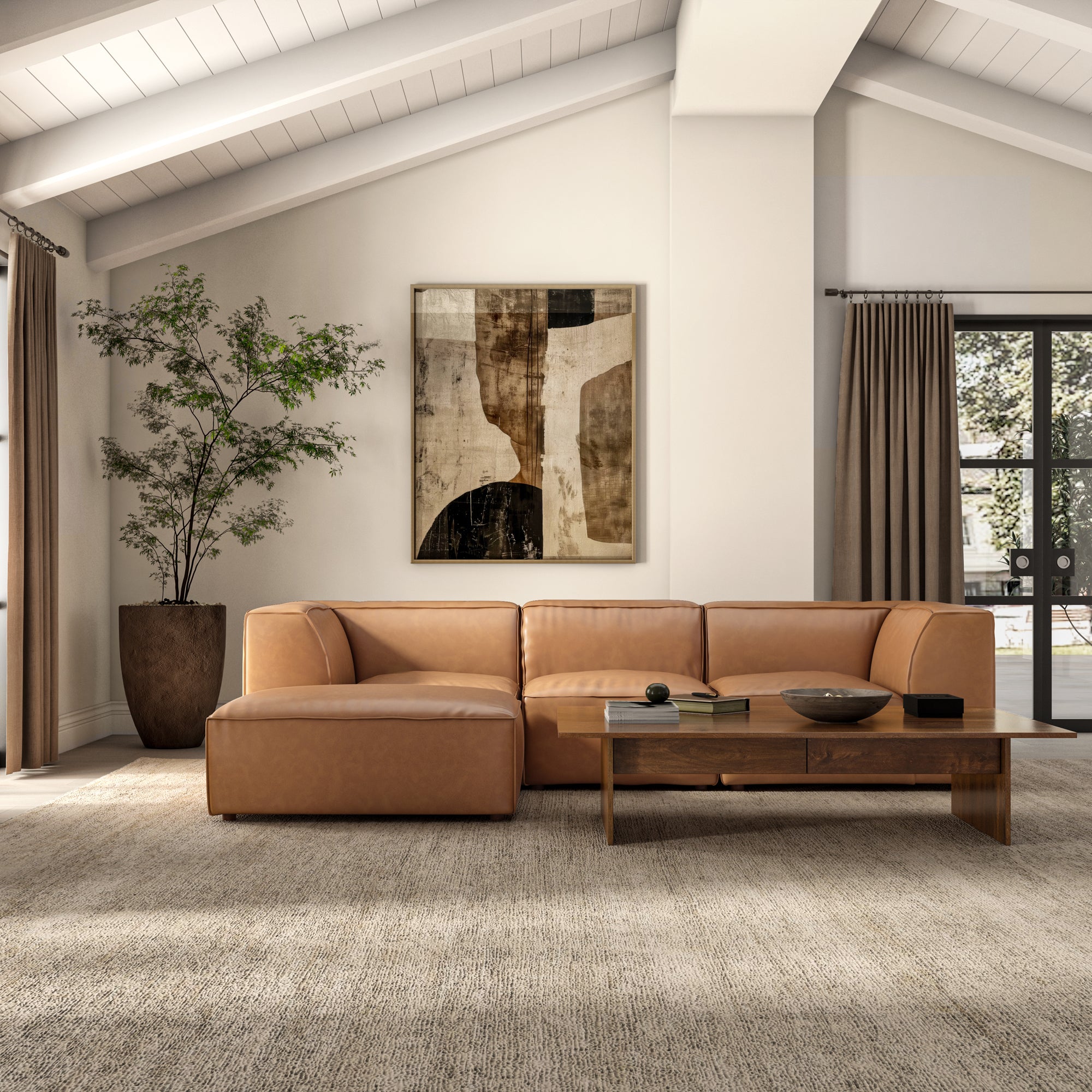 Form Nook Modular Sectional Sonoran Tan Leather