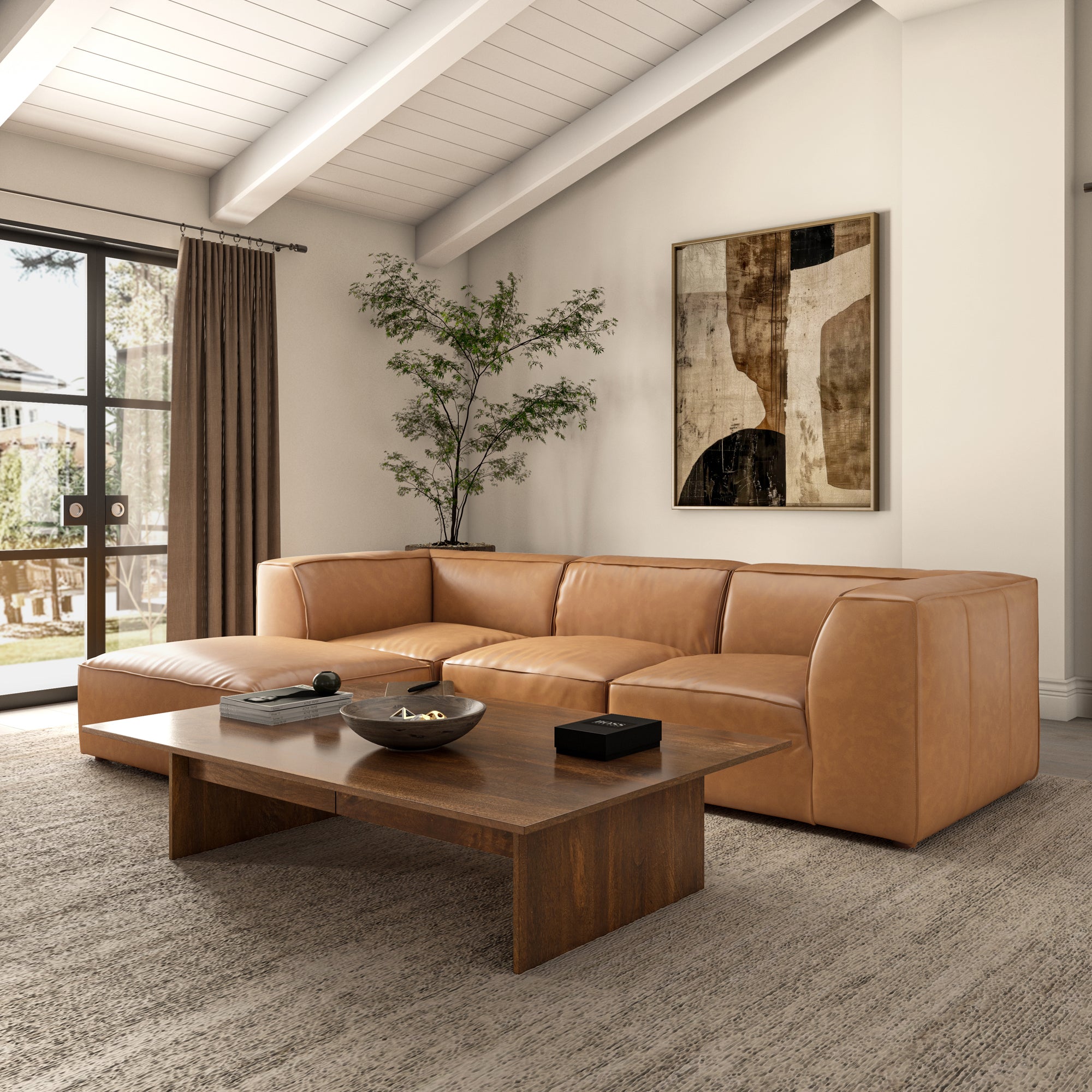 Form Nook Modular Sectional Sonoran Tan Leather