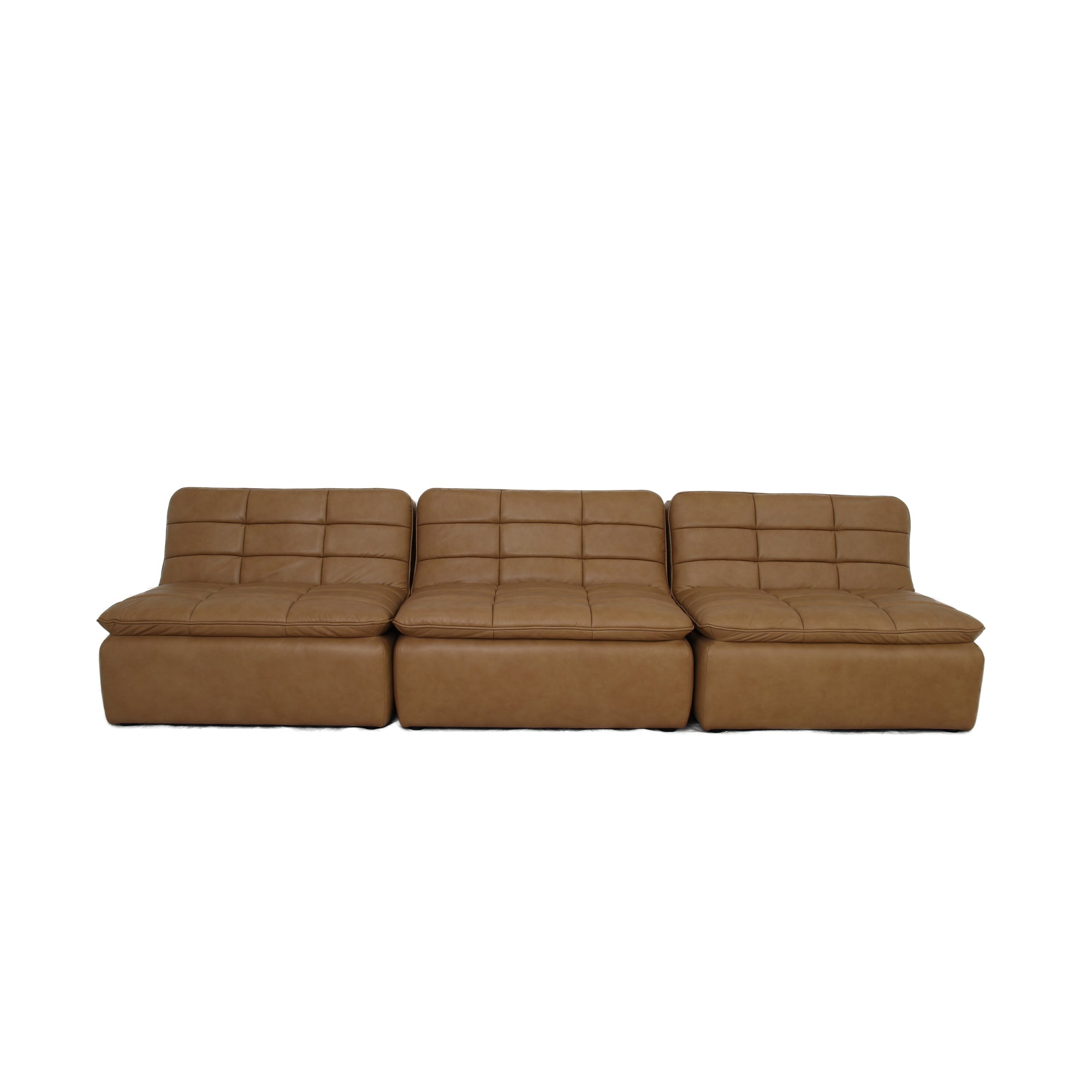 Lino Armless Modular Sofa Tan Leather