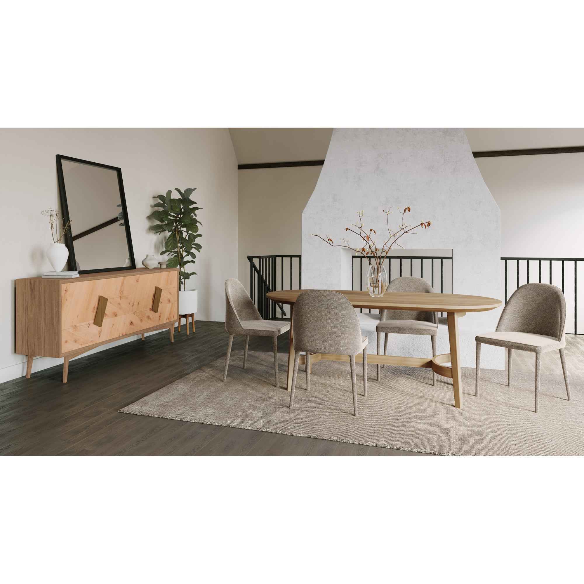 Burton Dining Chair Grey Vegan Leather - Set Of Two