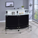 Keystone Curved Glass Top Home Bar Wine Cabinet Black - Home & Sleep Outlet