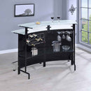 Keystone Curved Glass Top Home Bar Wine Cabinet Black - Home & Sleep Outlet