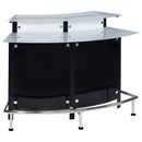 Keystone Curved Glass Top Home Bar Wine Cabinet Black - Home & Sleep Outlet