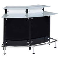 Keystone Curved Glass Top Home Bar Wine Cabinet Black - Home & Sleep Outlet