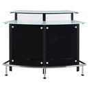 Keystone Curved Glass Top Home Bar Wine Cabinet Black - Home & Sleep Outlet