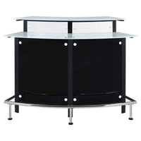Keystone Curved Glass Top Home Bar Wine Cabinet Black - Home & Sleep Outlet