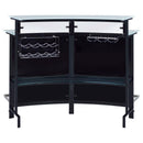 Keystone Curved Glass Top Home Bar Wine Cabinet Black - Home & Sleep Outlet