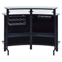 Keystone Curved Glass Top Home Bar Wine Cabinet Black - Home & Sleep Outlet
