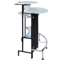Keystone Curved Glass Top Home Bar Wine Cabinet Black - Home & Sleep Outlet