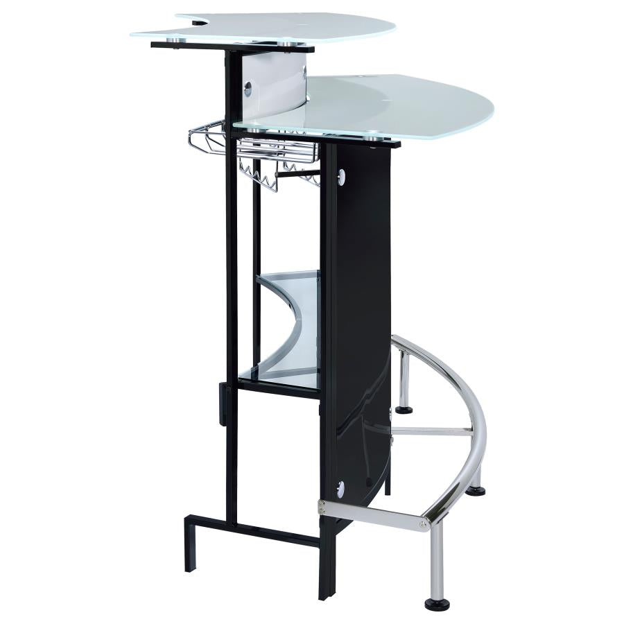 Keystone Curved Glass Top Home Bar Wine Cabinet Black - Home & Sleep Outlet