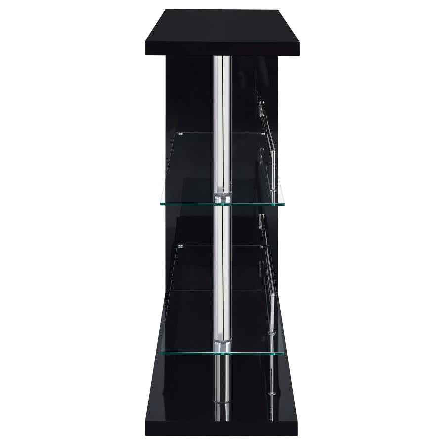 Prescott Rectangular Home Wine Table Black High Gloss - Home & Sleep Outlet