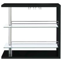 Prescott Rectangular Home Wine Table Black High Gloss - Home & Sleep Outlet