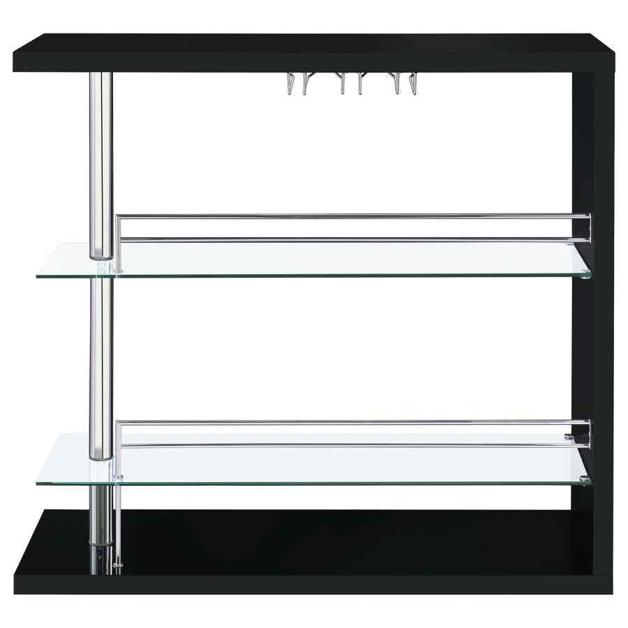 Prescott Rectangular Home Wine Table Black High Gloss - Home & Sleep Outlet