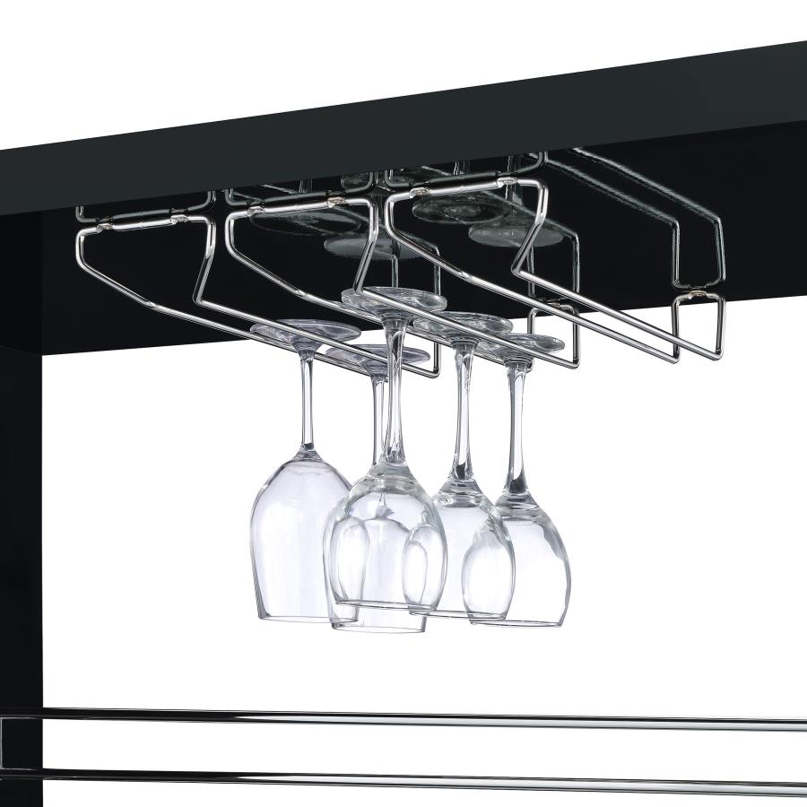 Prescott Rectangular Home Wine Table Black High Gloss - Home & Sleep Outlet